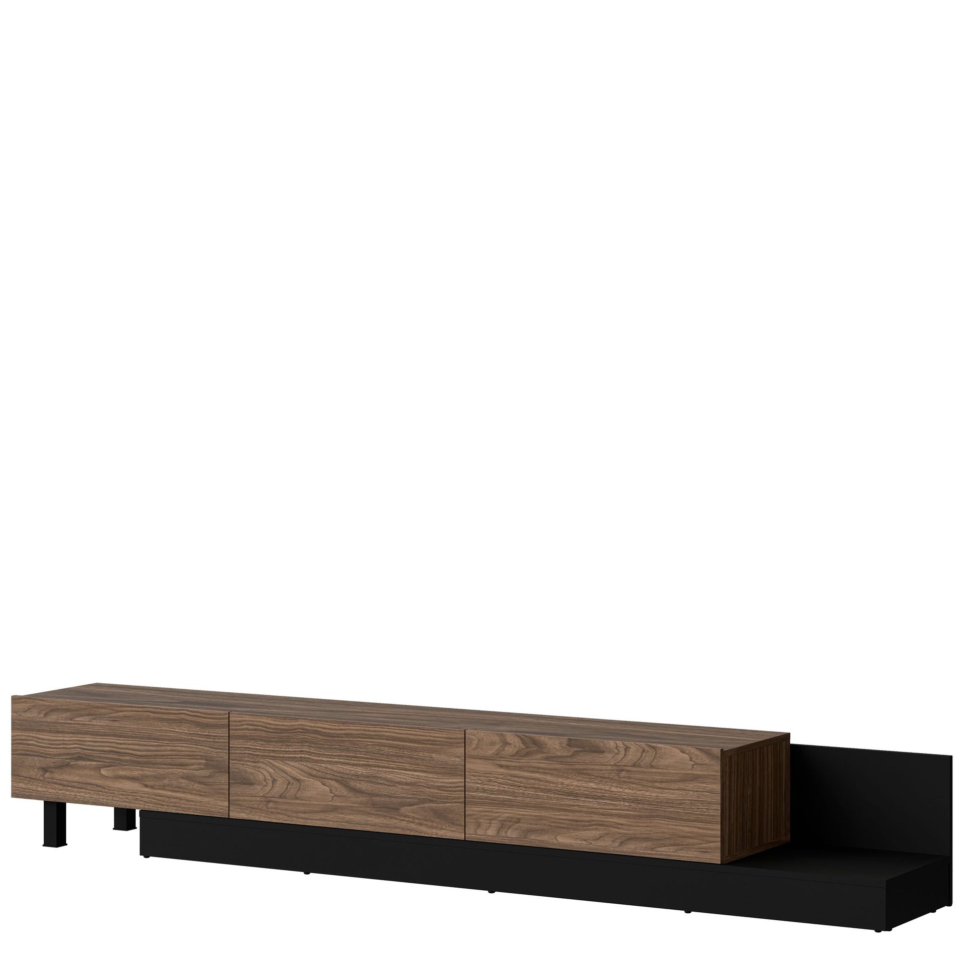 Lungö Tv-bänk 320 cm - brun och svart