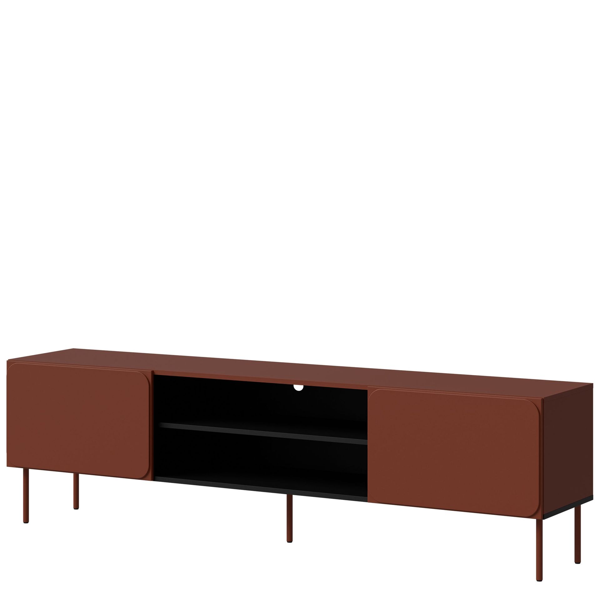 Marros Tv-b&auml;nk 200 cm med hyllor - Toskanskt r&ouml;d