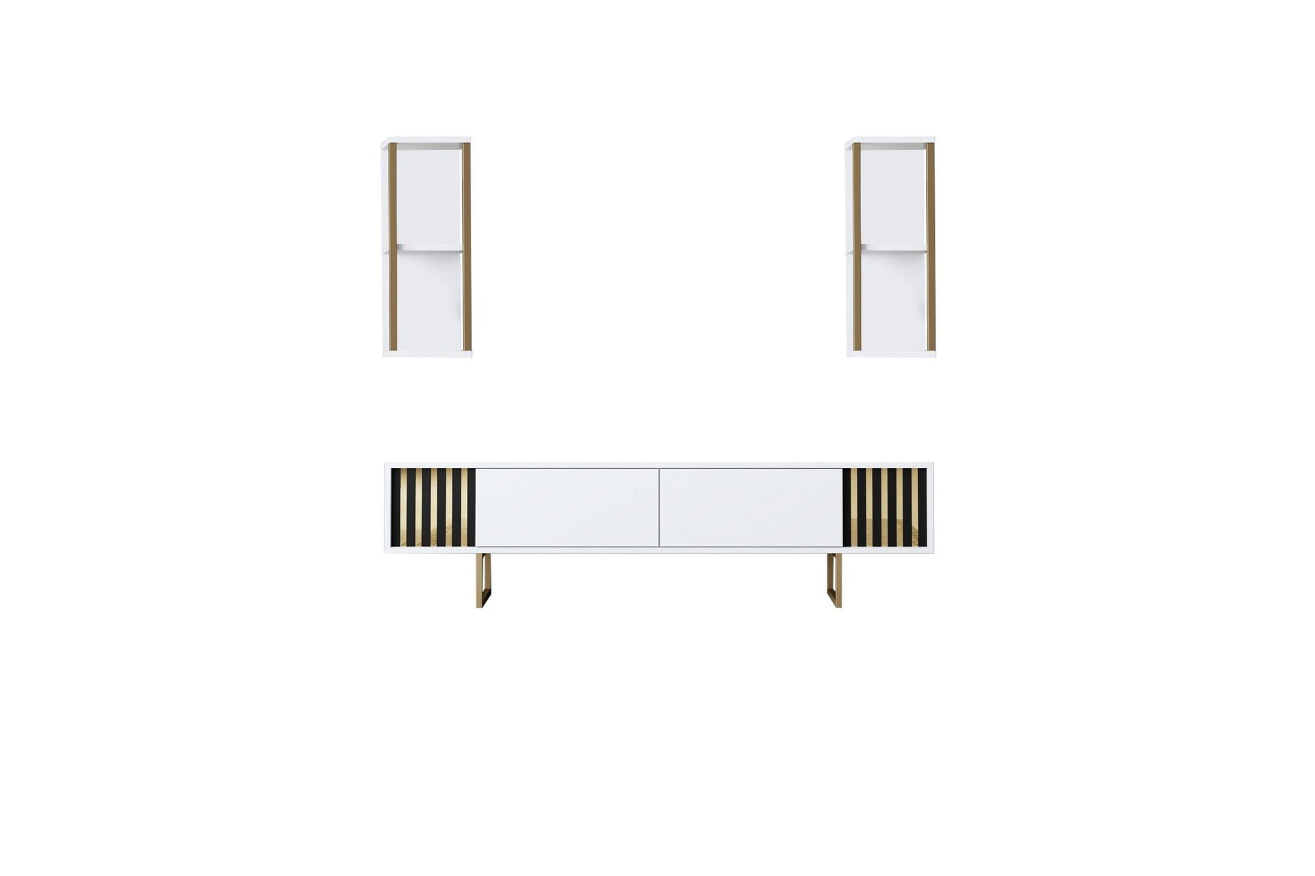 masatomo tv-bänk 180 cm - vit/svart