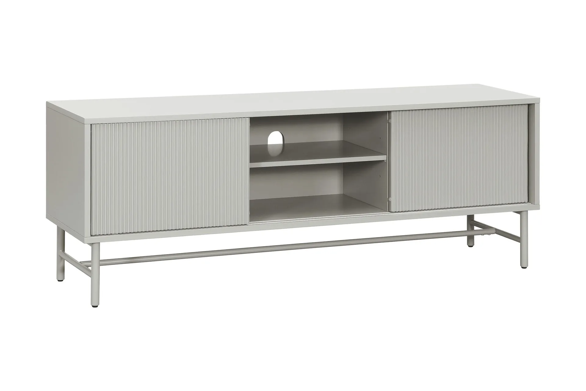 matterhorn smal tv-bänk med förvaring 40 cm djup 157 cm bred 58 cm hög - beige