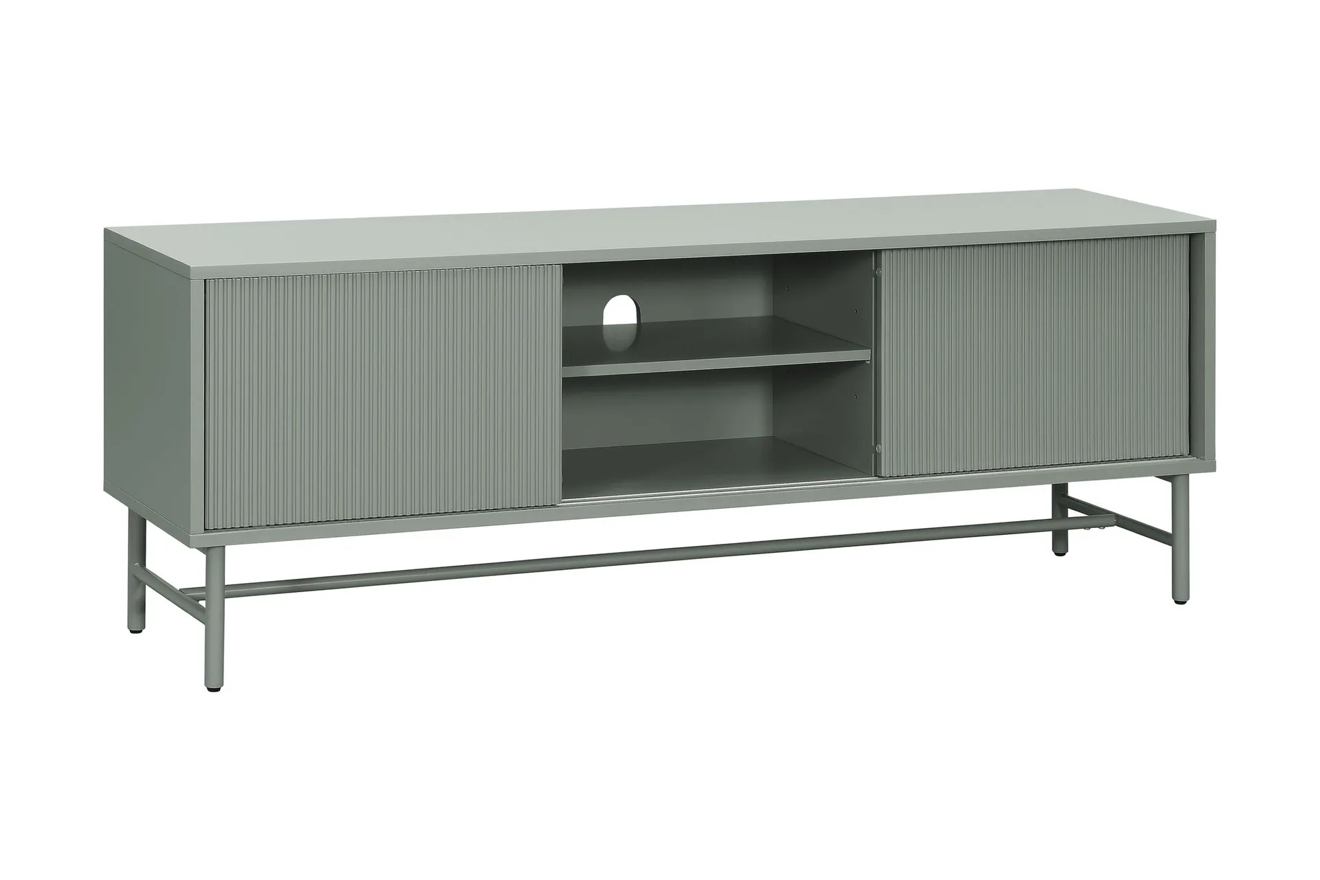 matterhorn smal tv-bänk med förvaring 40 cm djup 157 cm bred 58 cm hög - grön