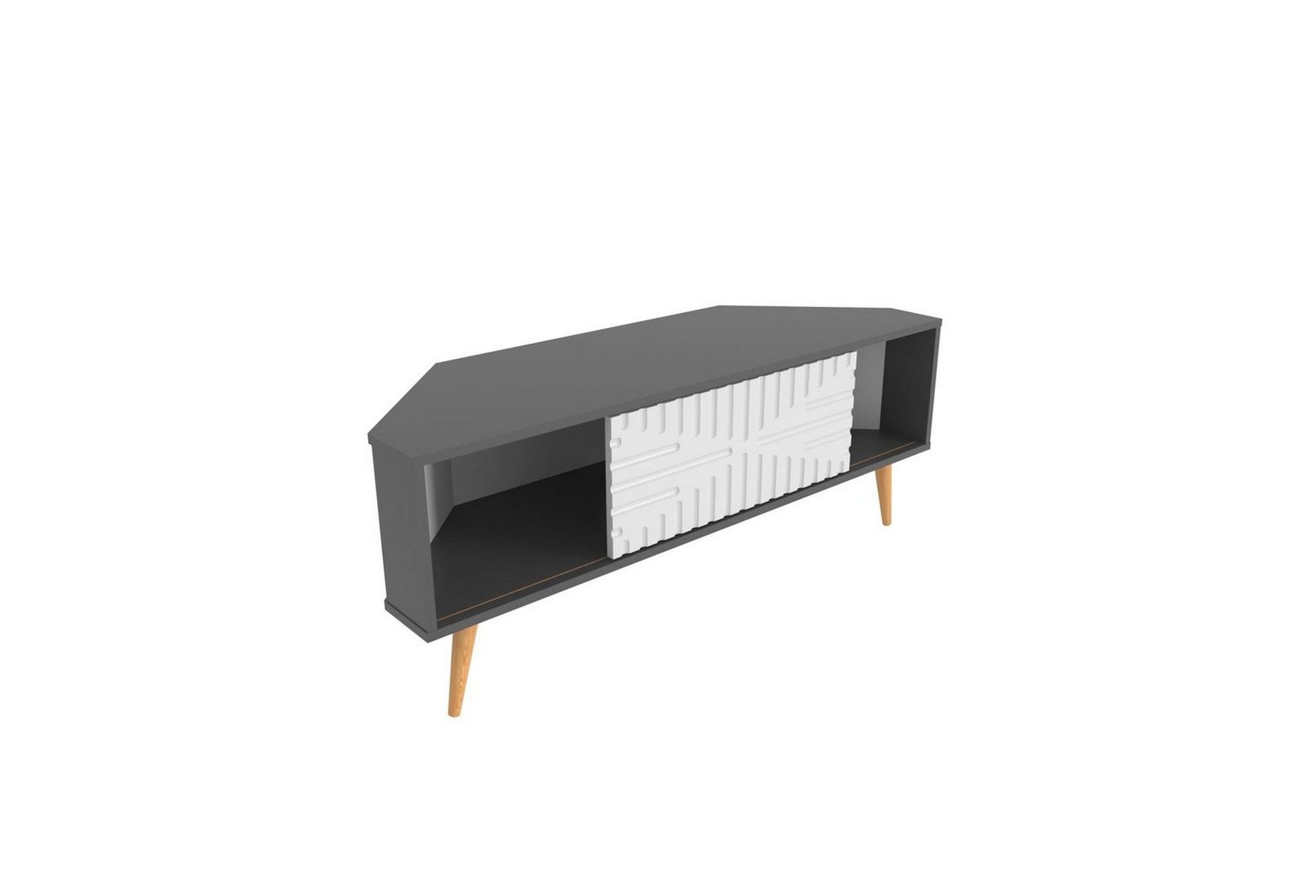 Abbas Tv-b&auml;nk 140 cm - Antracit/Vit