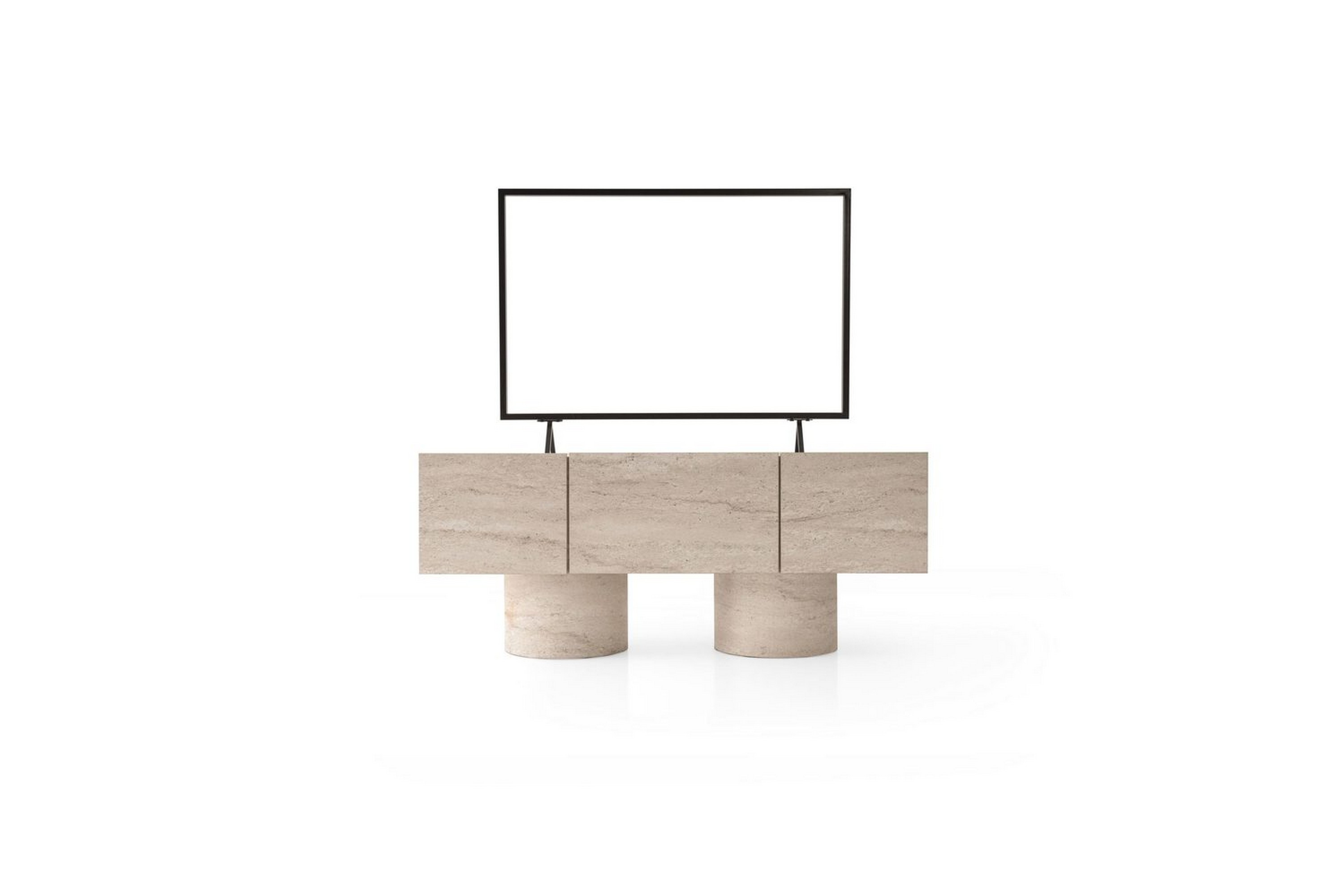 abbas tv-bänk 150 cm - travertine