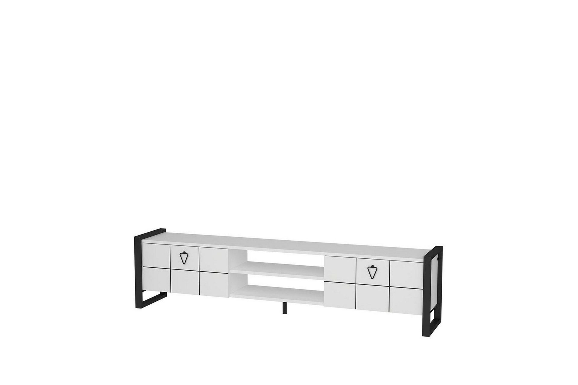 Abbas Tv-b&auml;nk 184 cm - Vit/Svart