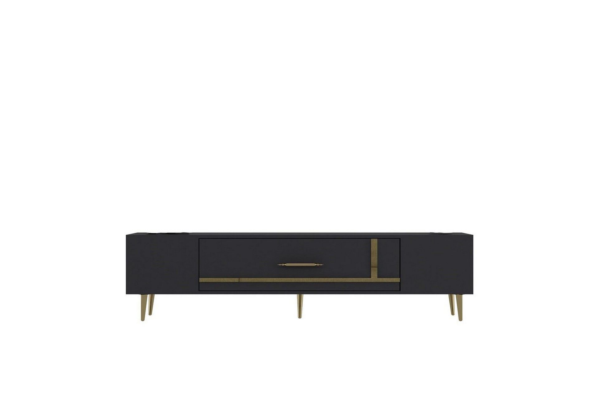 Aldor Tv-b&auml;nk 150 cm - Antracit/Guld