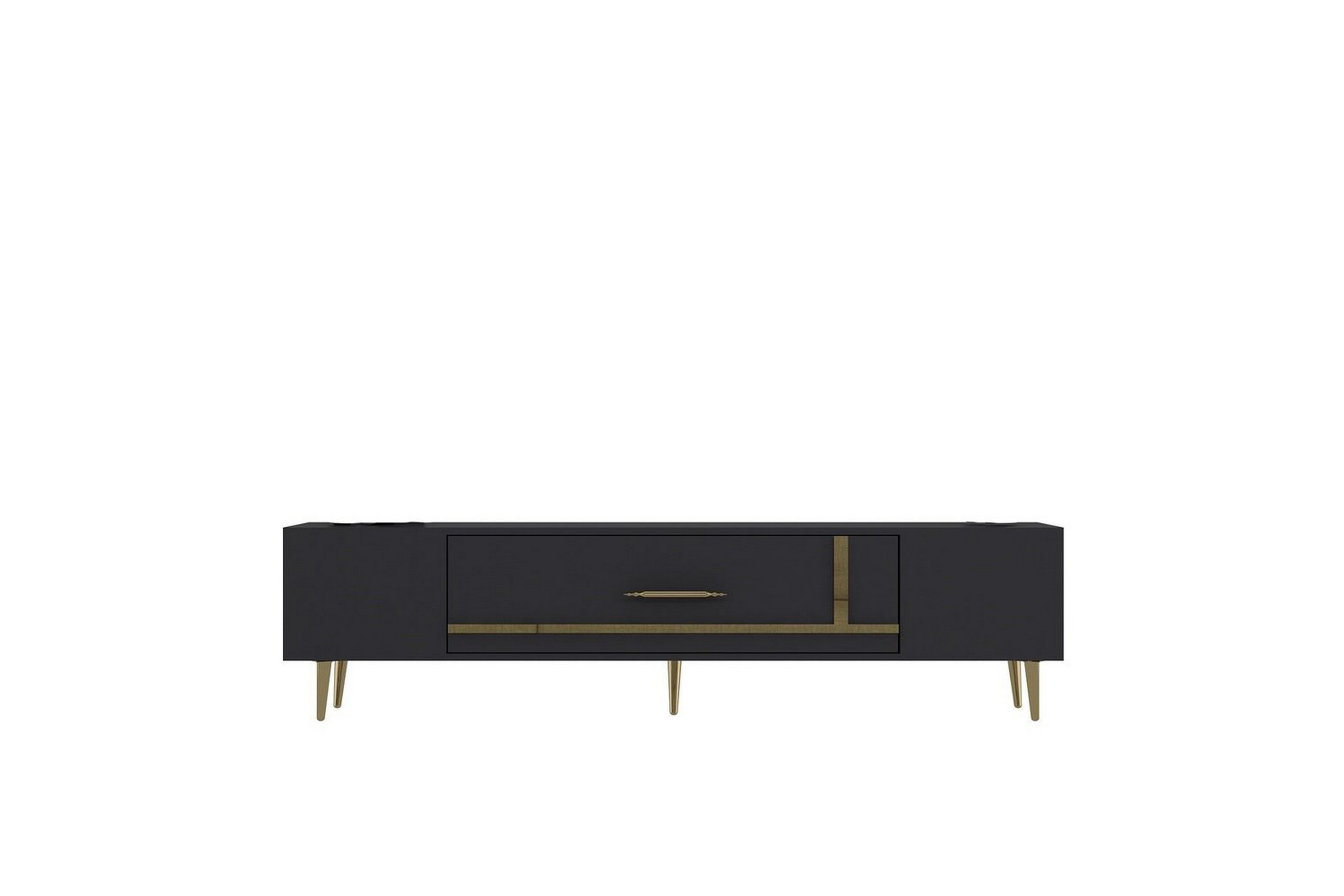 aldor tv-bänk 150 cm - antracit/guld