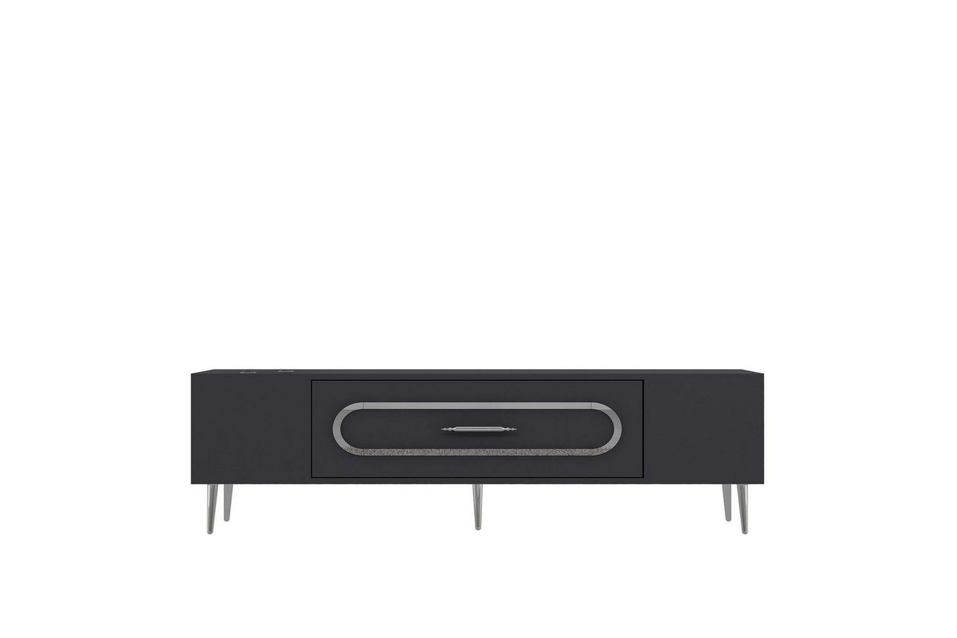 Aldor Tv-b&auml;nk 150 cm - Antracit/Silver