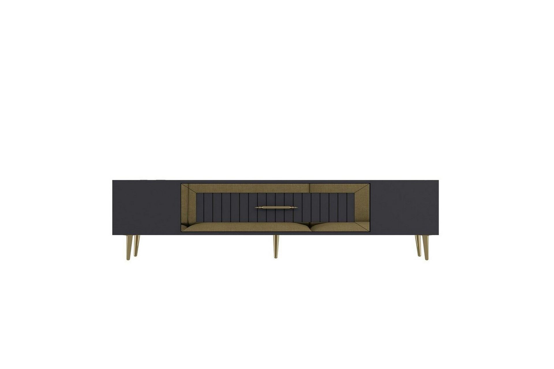 Anira Tv-b&auml;nk 150 cm - Antracit/Guld
