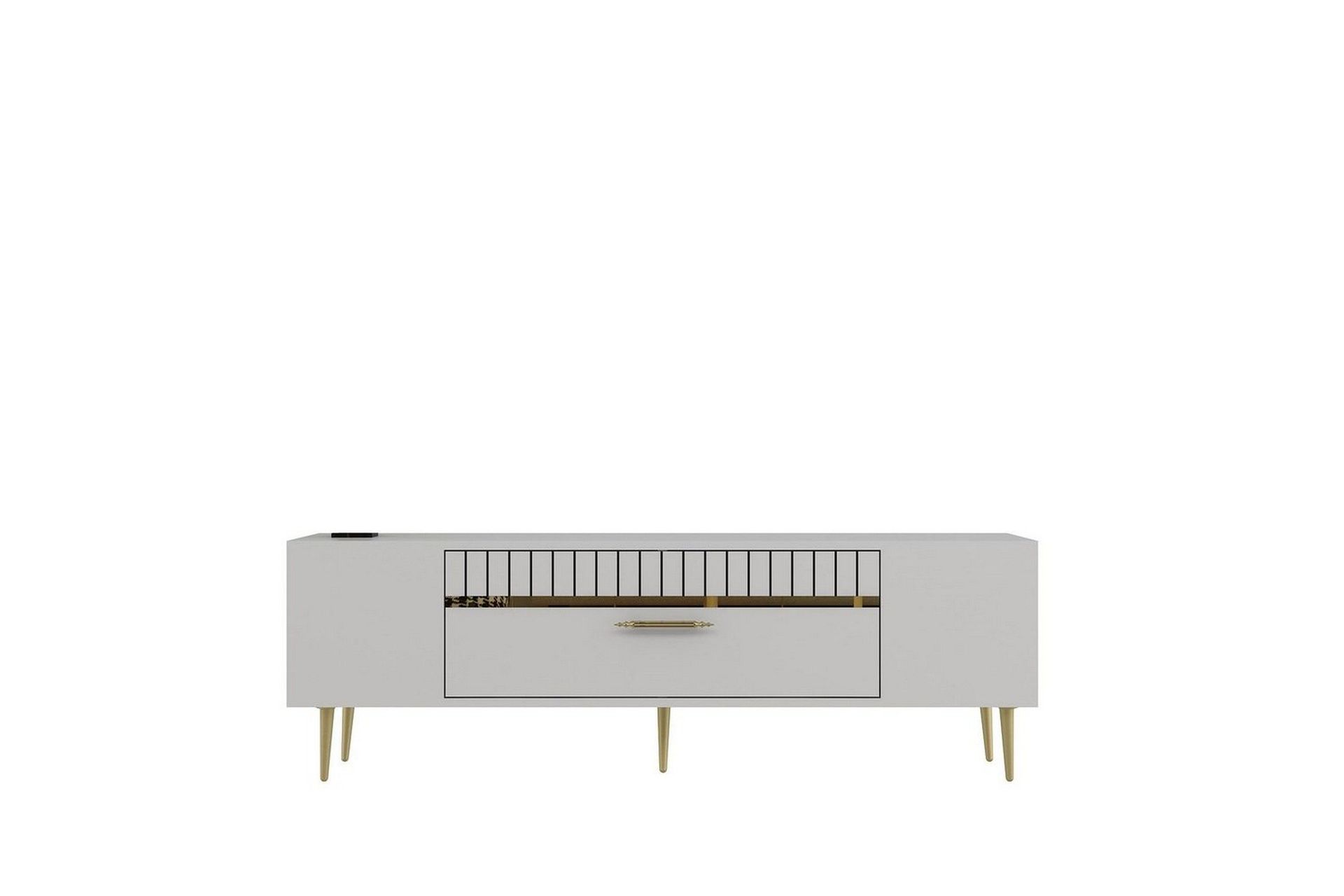 Anira Tv-b&auml;nk 150 cm - Vit/Guld
