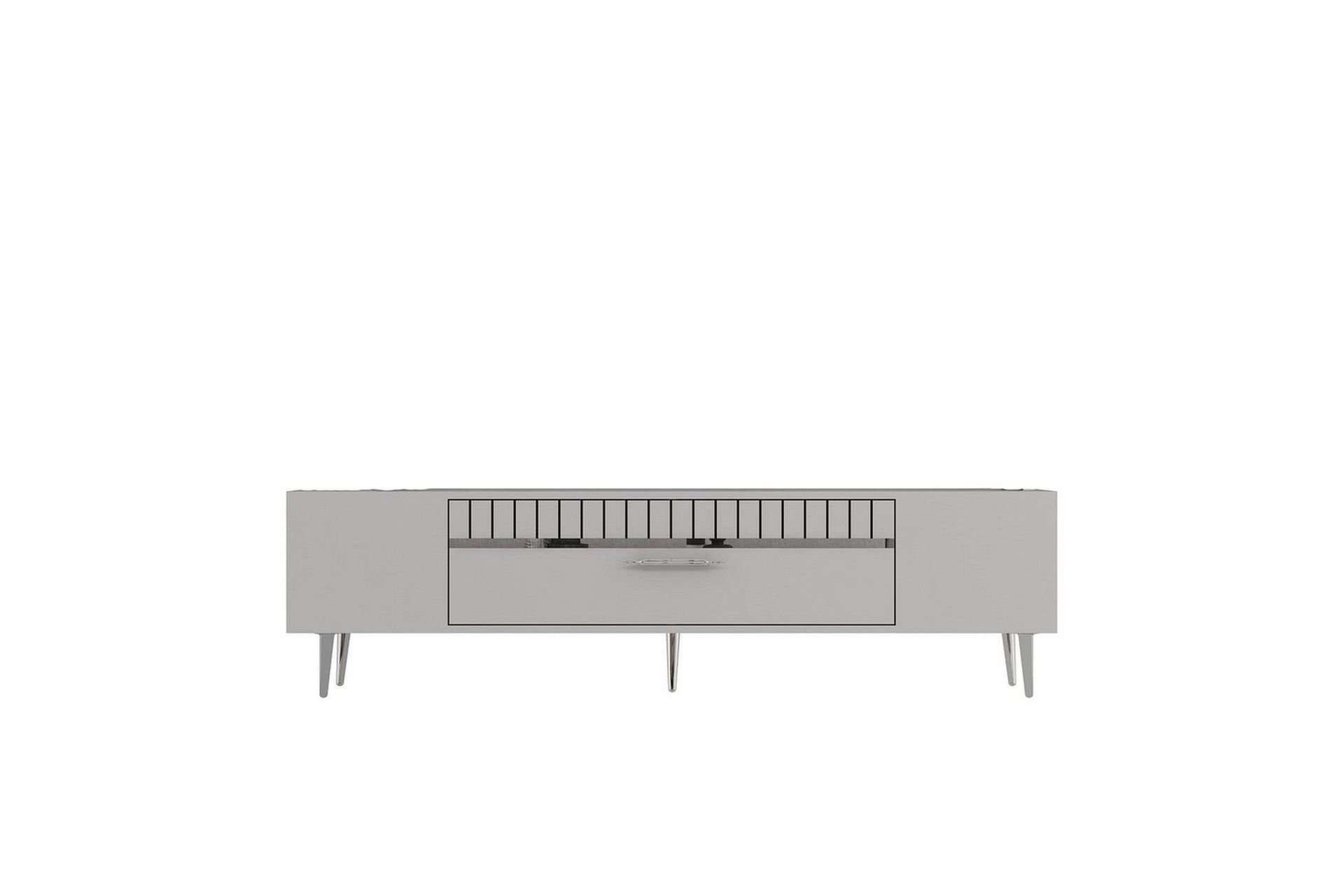 Anira Tv-b&auml;nk 150 cm - Vit/Silver