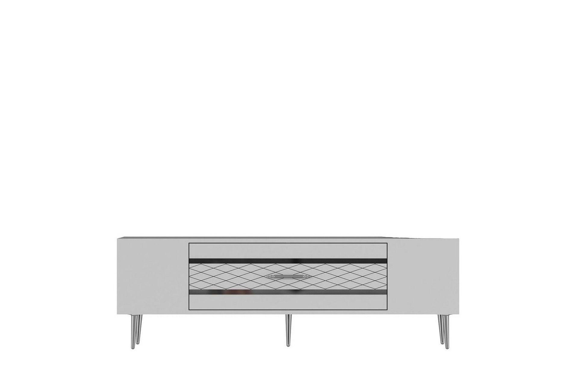 Anira Tv-b&auml;nk 150 cm - Vit/Silver