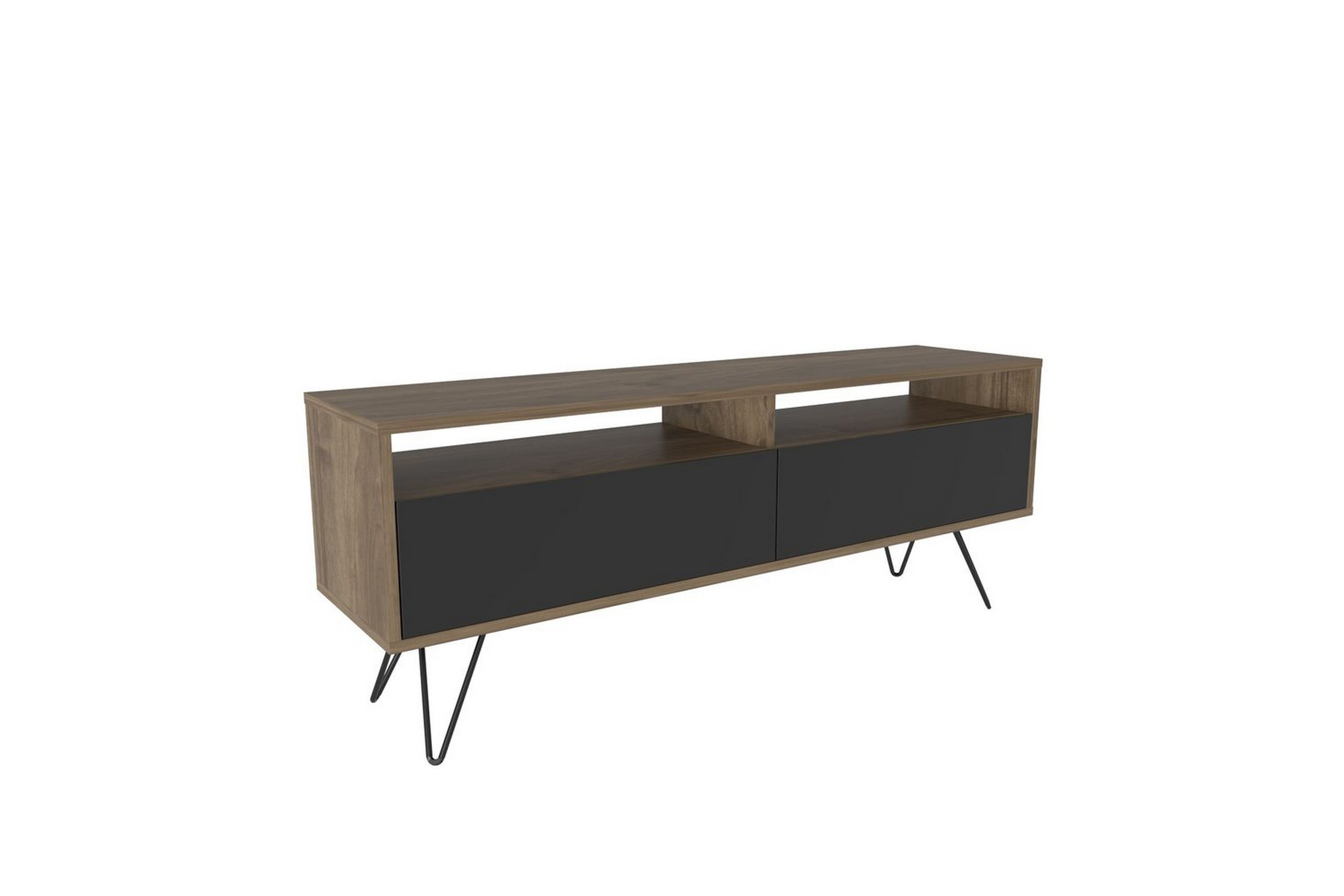 anvor tv-bänk 140 cm - valnöt/svart