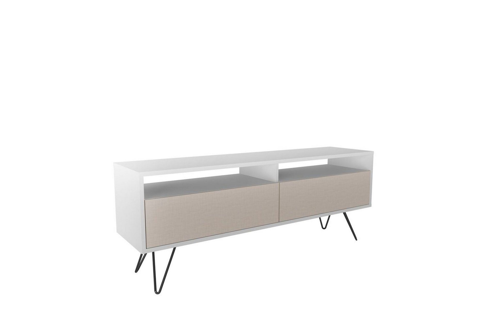 Anvor Tv-b&auml;nk 140 cm - Vit/Beige