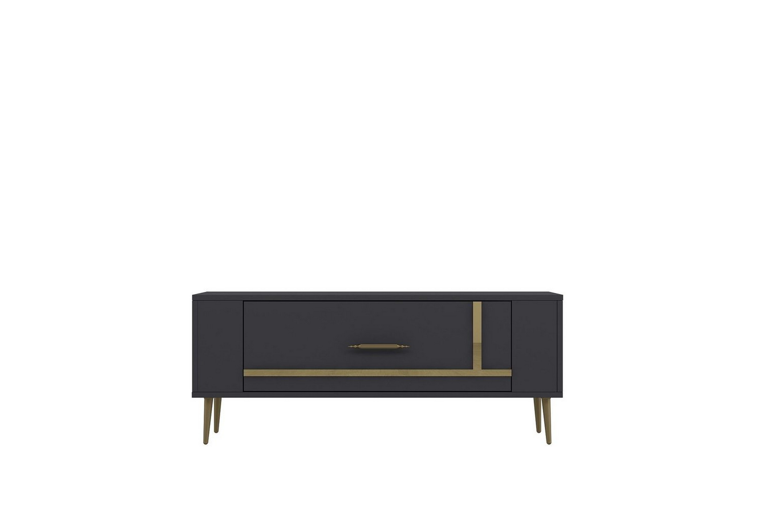 beyra tv-bänk 120 cm - antracit/guld