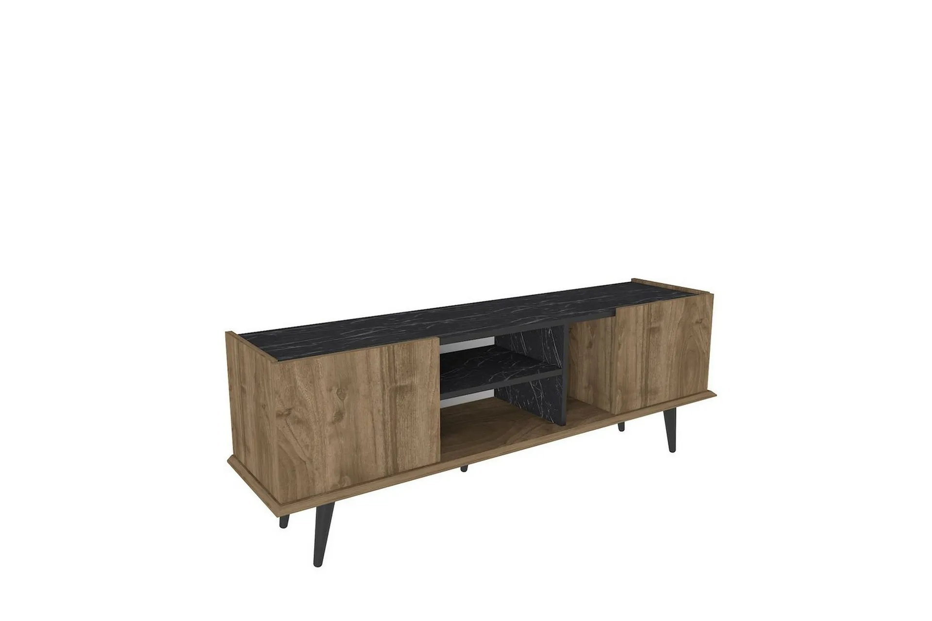 corvo tv-bänk 154,4 cm - valnöt/svart