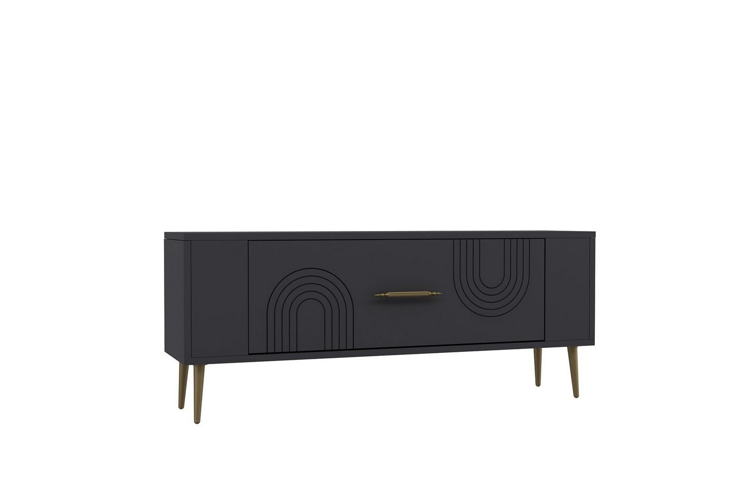 deyric tv-bänk 120 cm - antracit/guld