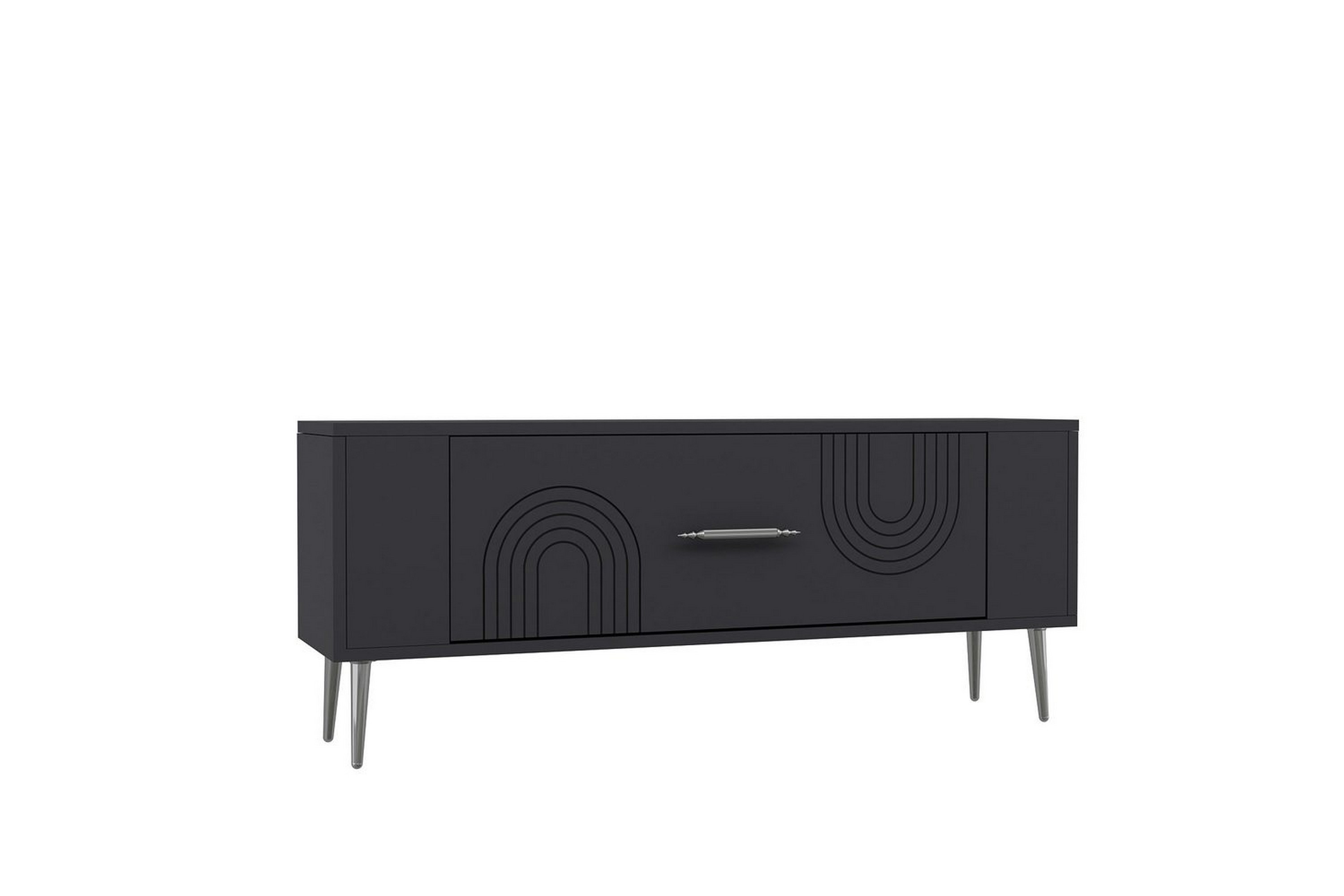 deyric tv-bänk 120 cm - antracit/silver