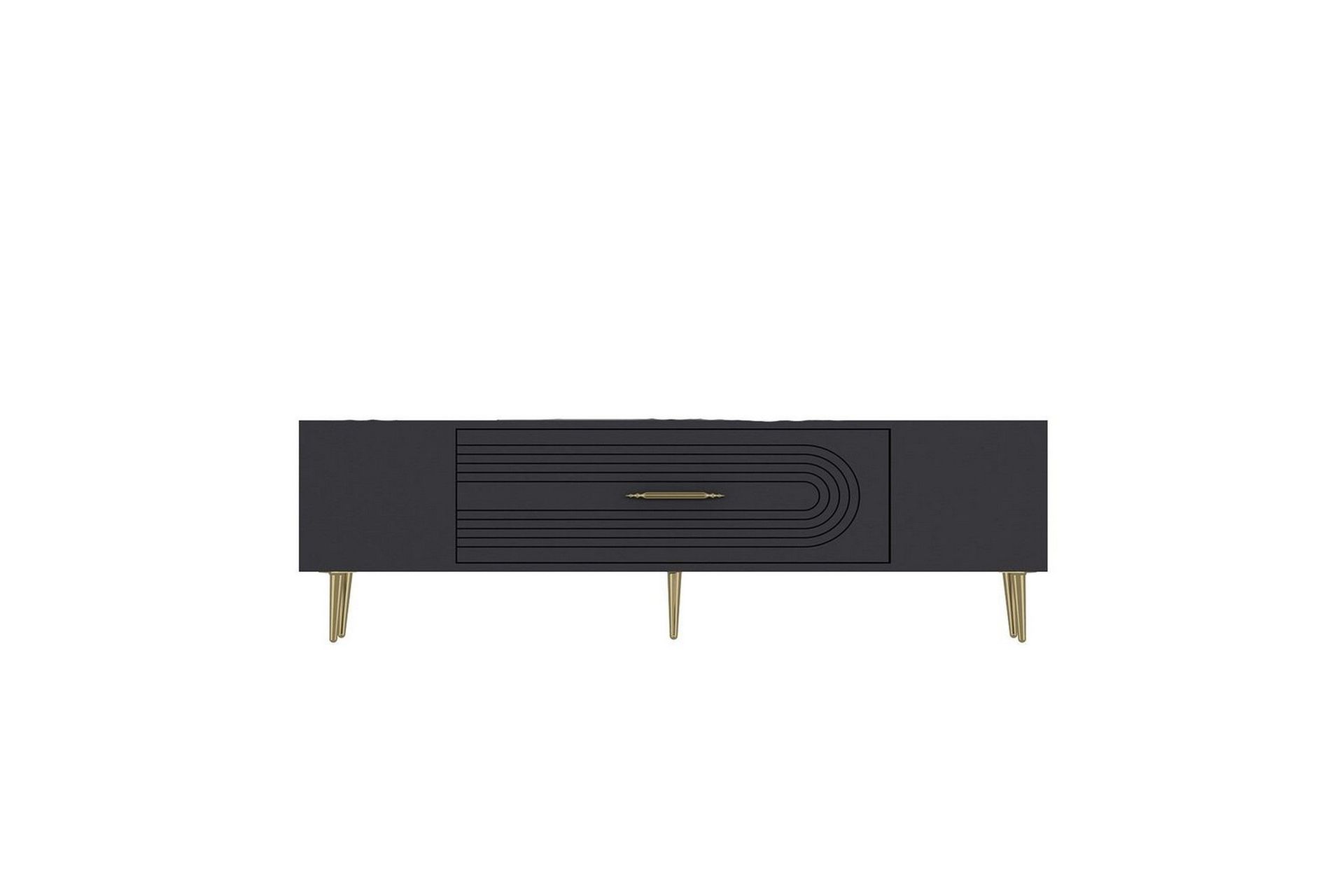 Drova Tv-b&auml;nk 150 cm - Antracit/Guld