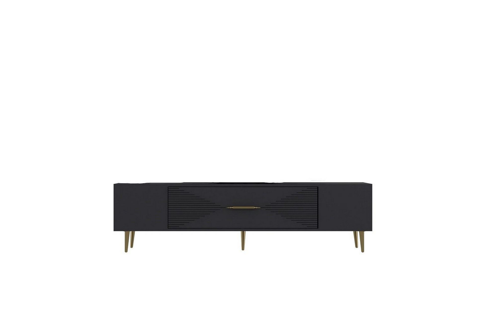 Drova Tv-b&auml;nk 150 cm - Antracit/Guld