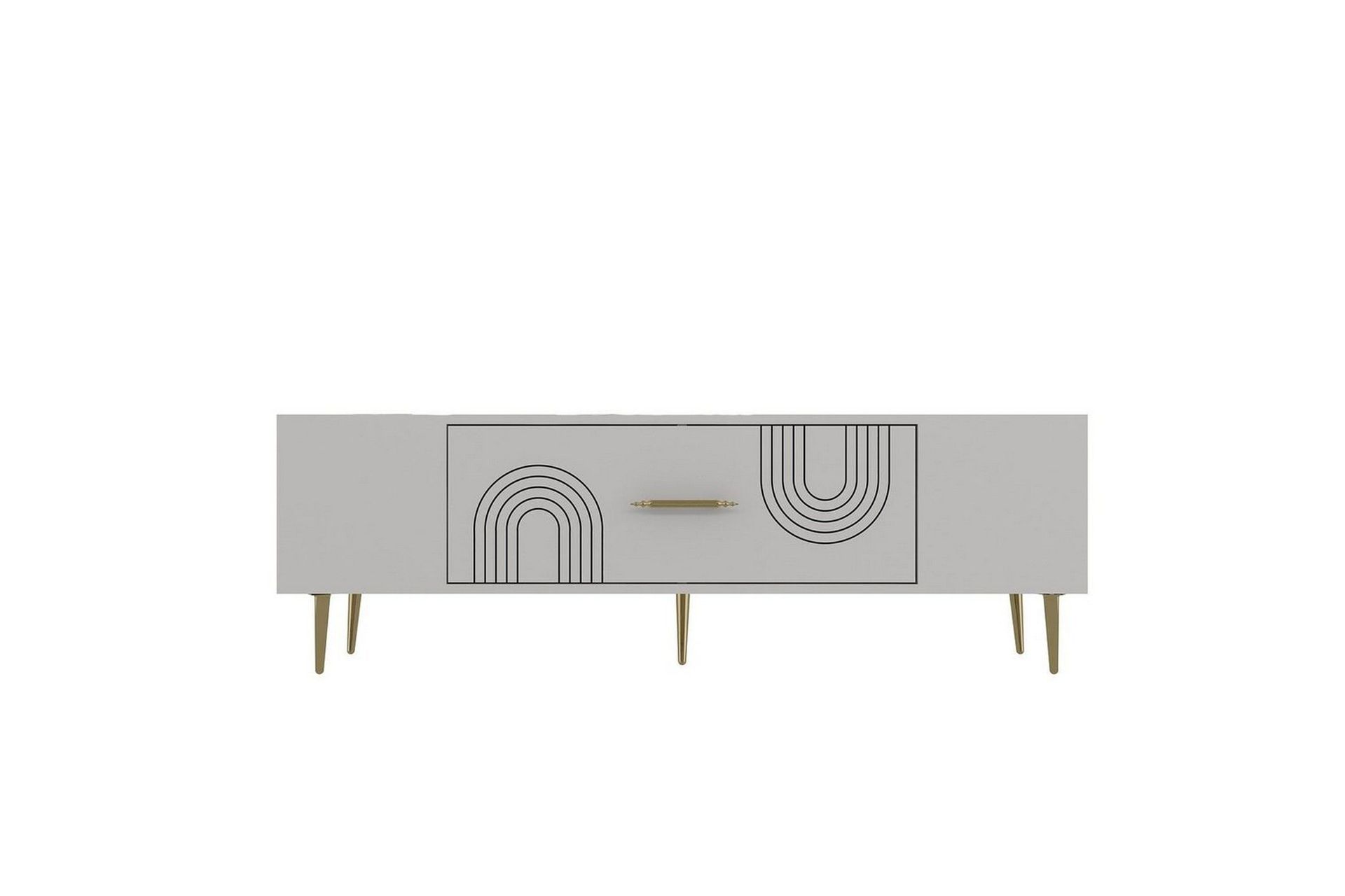 Drova Tv-b&auml;nk 150 cm - Vit/Guld