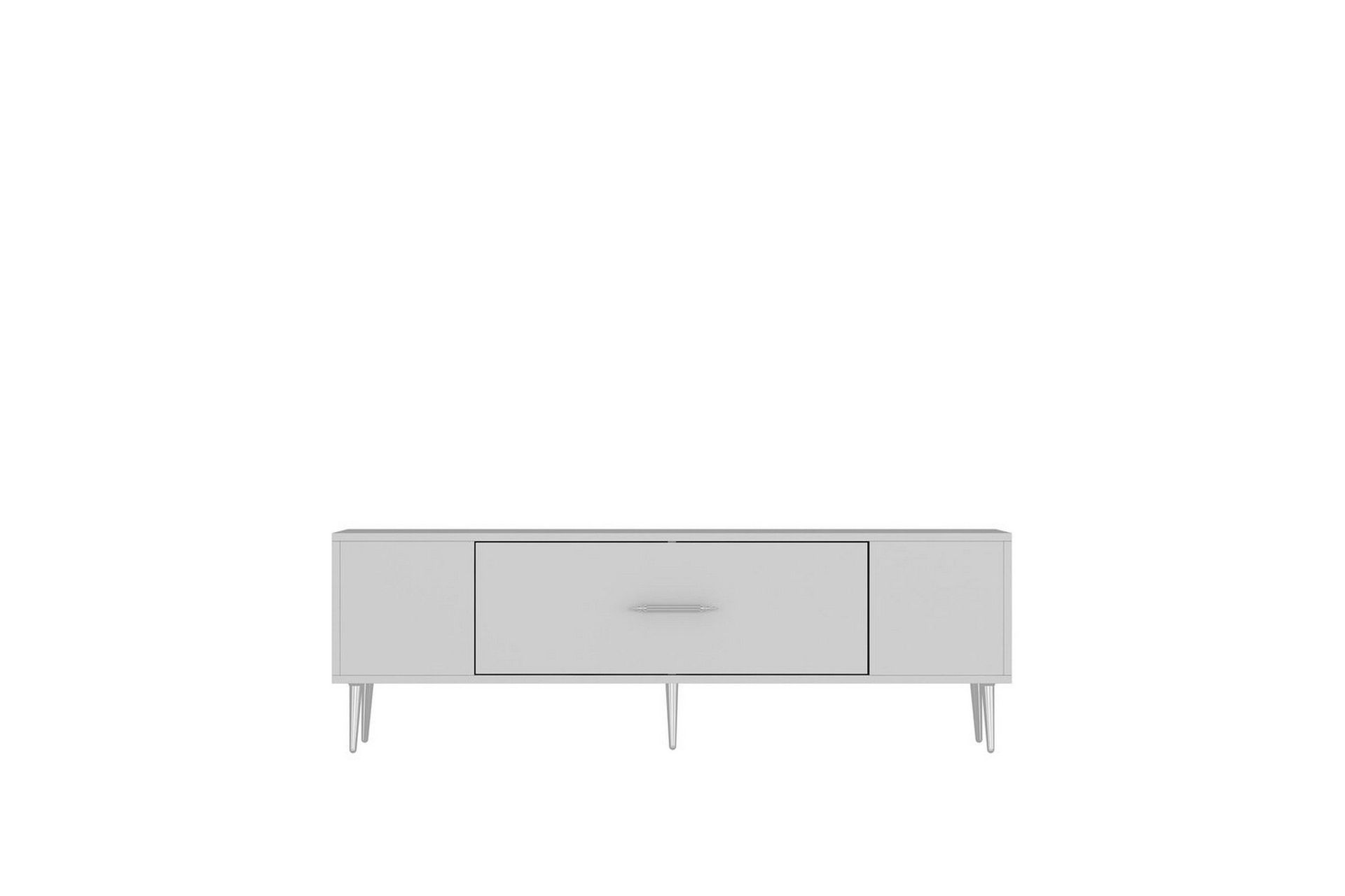Feynor Tv-b&auml;nk 150 cm - Vit/Silver