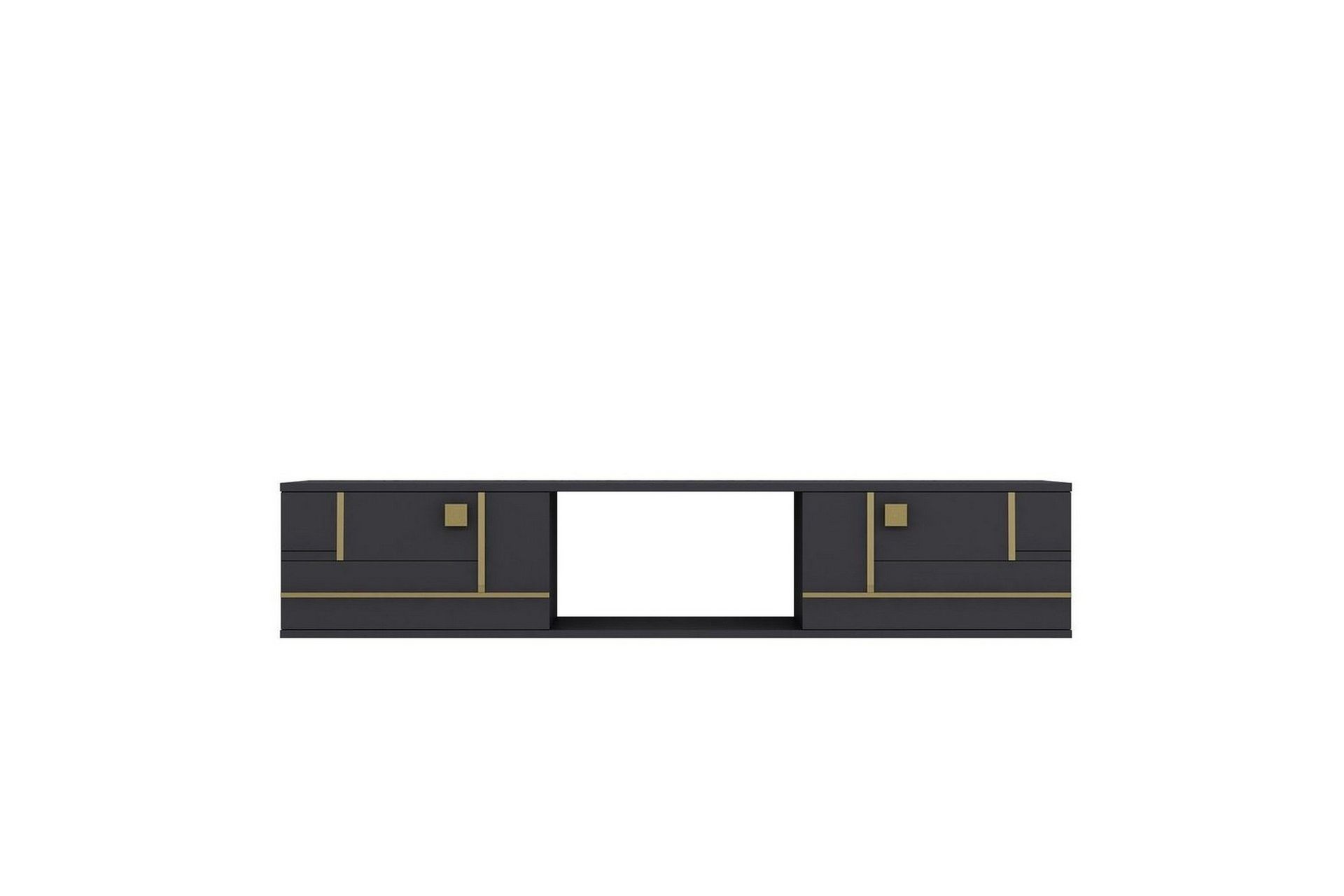 Jorin Tv-b&auml;nk 150 cm - Antracit/Guld