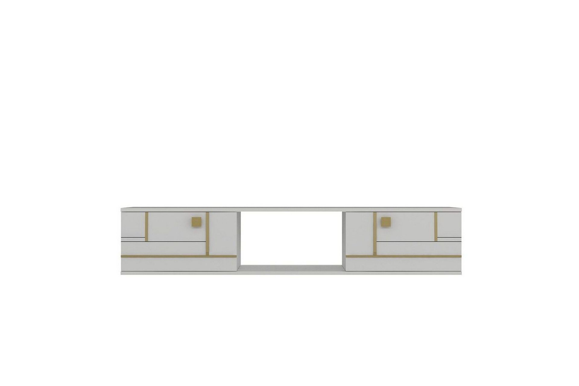 Jorin Tv-b&auml;nk 150 cm - Vit/Guld