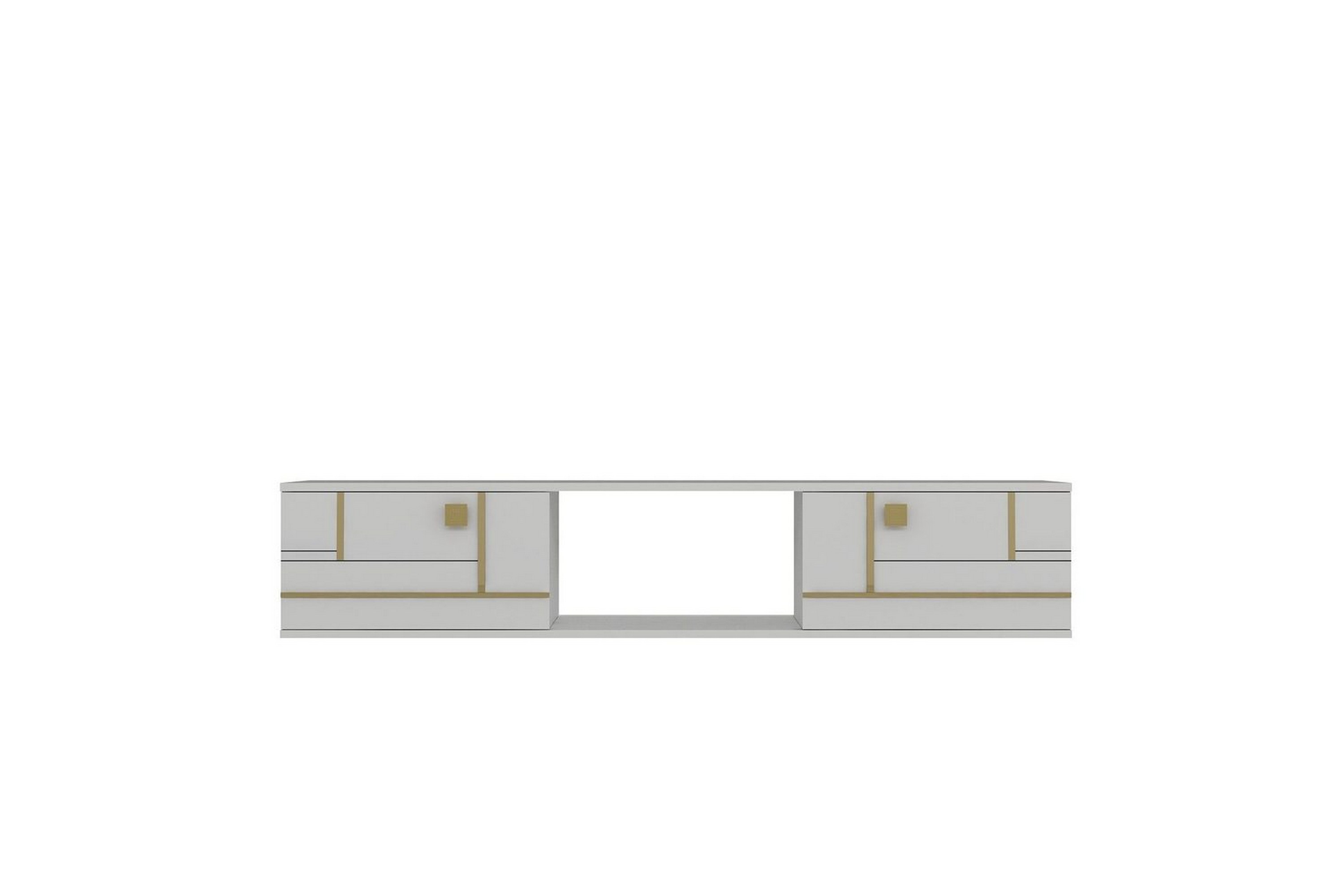 jorin tv-bänk 150 cm - vit/guld