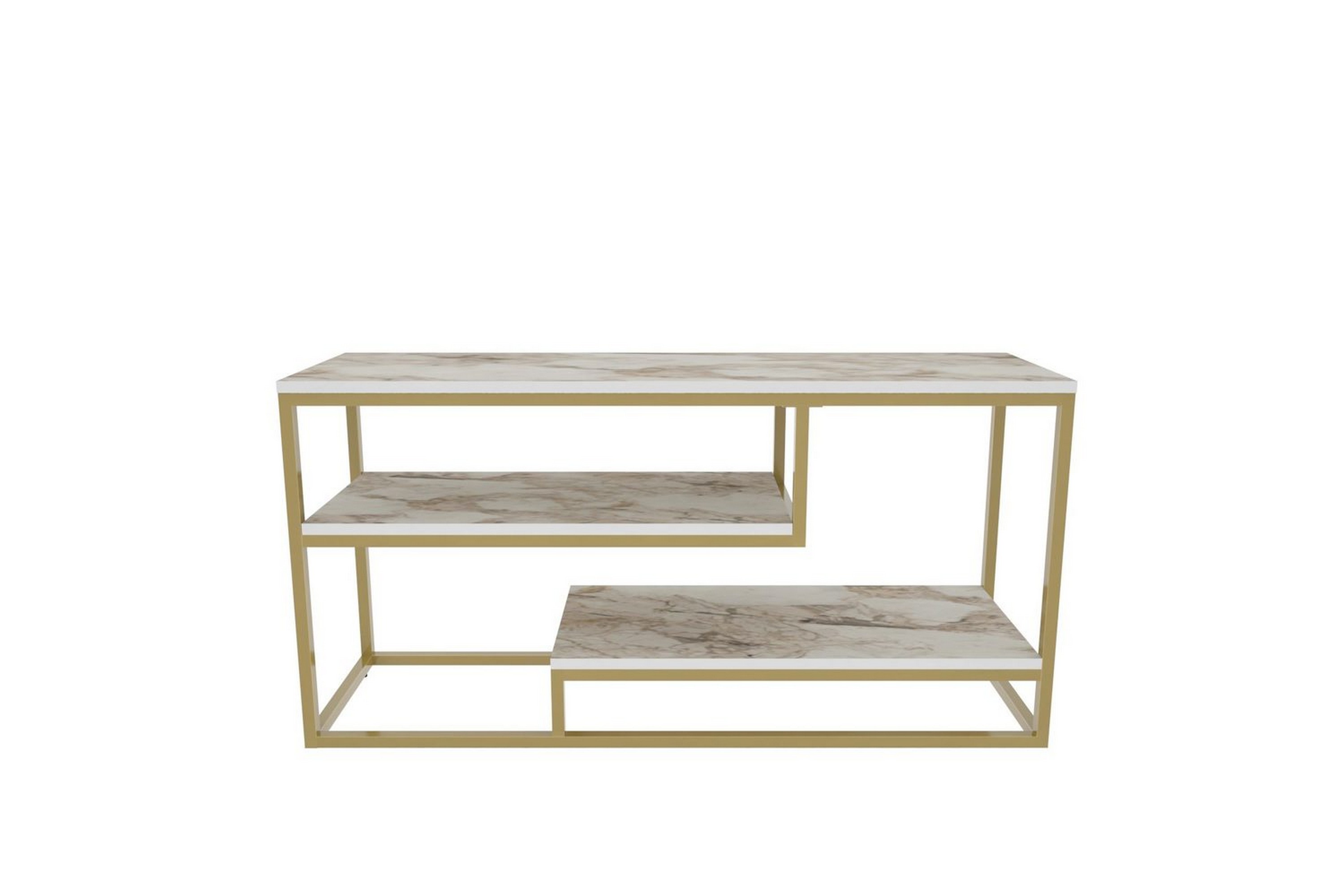 lorin tv-bänk 120 cm - guld