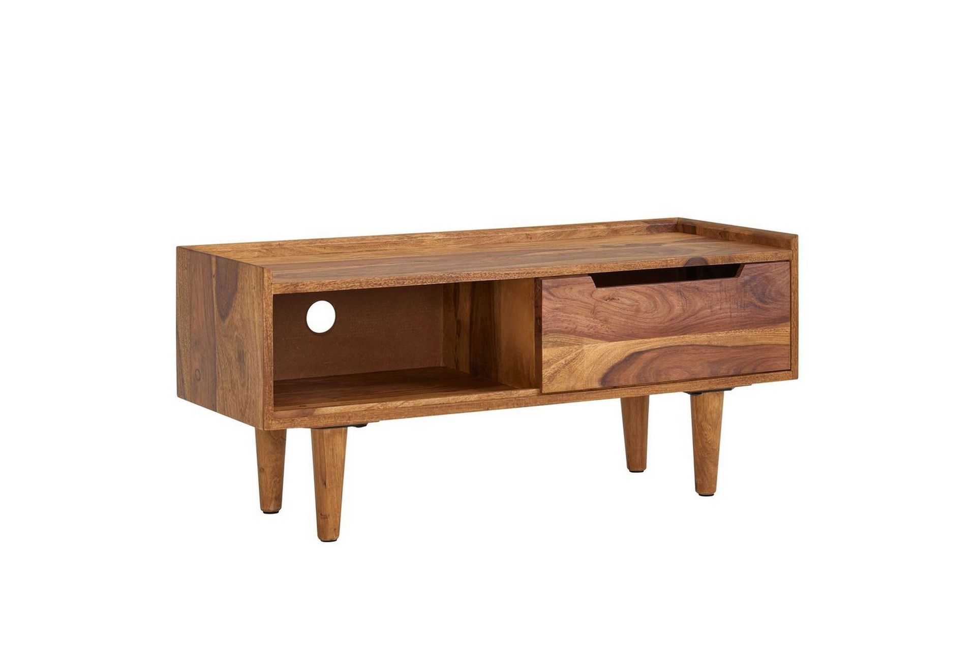 Lowboard Wohnling Massivt tr&auml; med f&ouml;rvaring 1 d&ouml;rr tr&auml;lben lantligt -