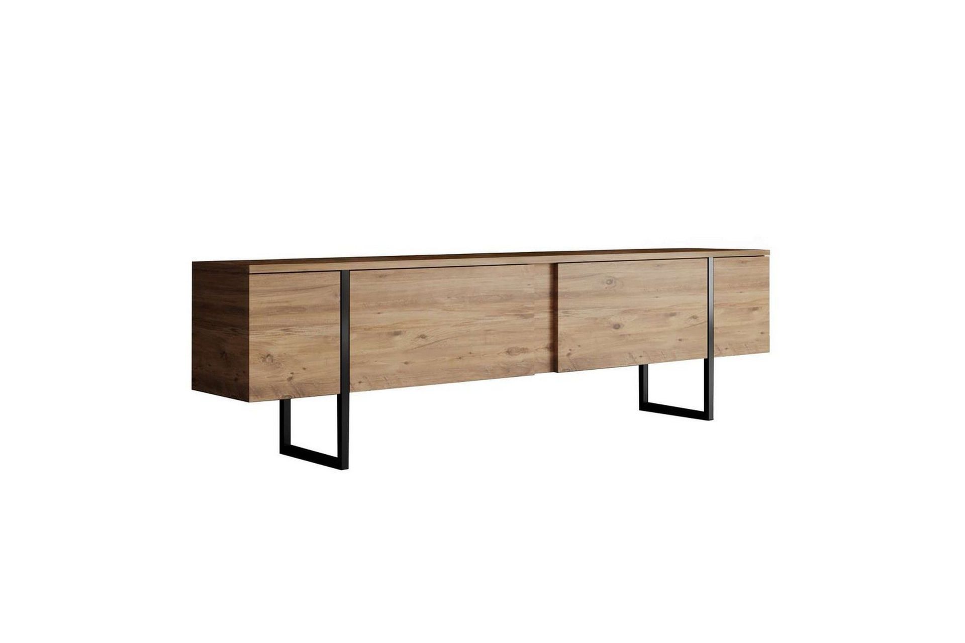 Luxe Golvst&aring;ende Tv B&auml;nk 180 cm med F&ouml;rvaring i Furu - Beige