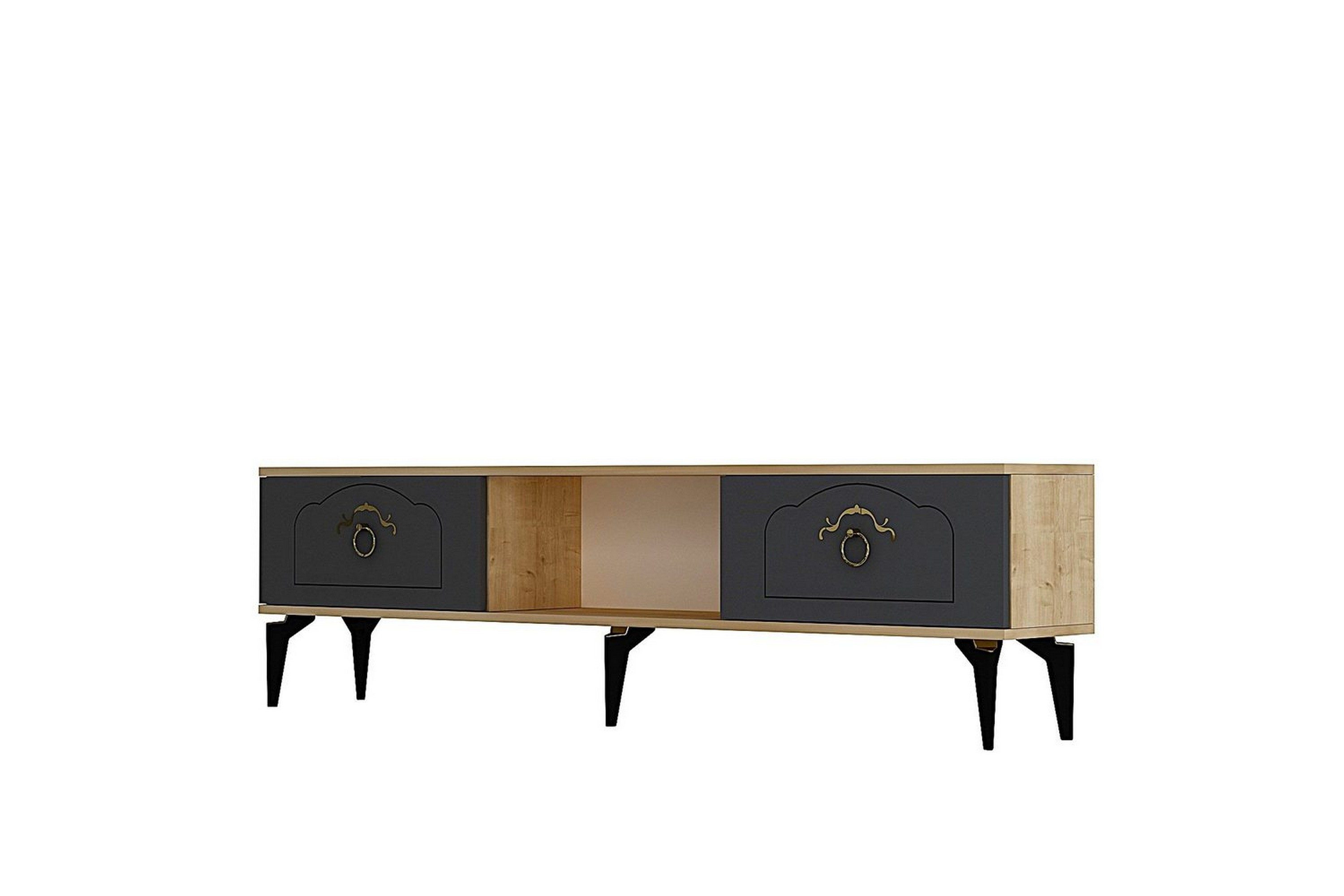 maren tv-bänk 150 cm - ek/antracit