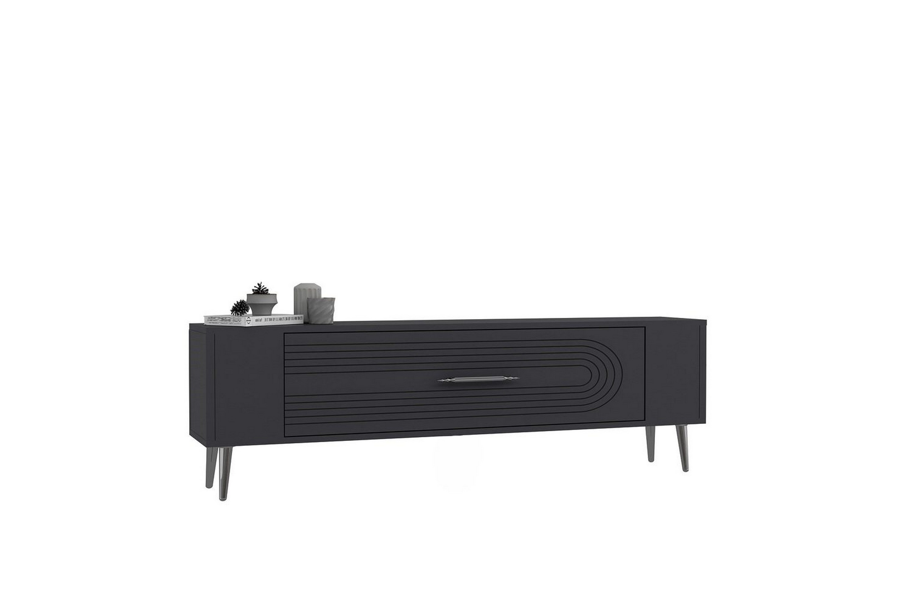 mirel tv-bänk 120 cm - antracit/silver