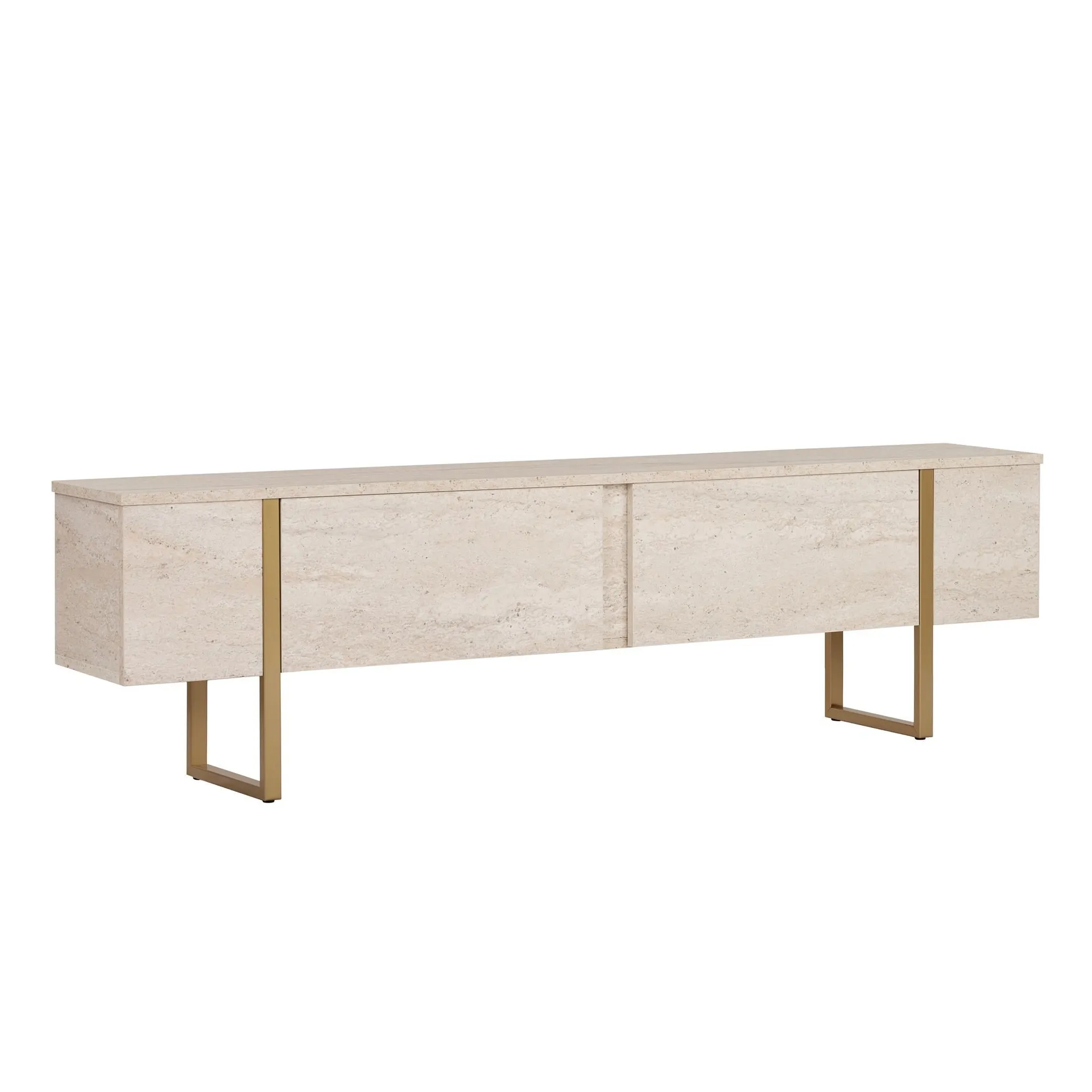Nopira TV-b&auml;nk 180 cm - Travertin/guld