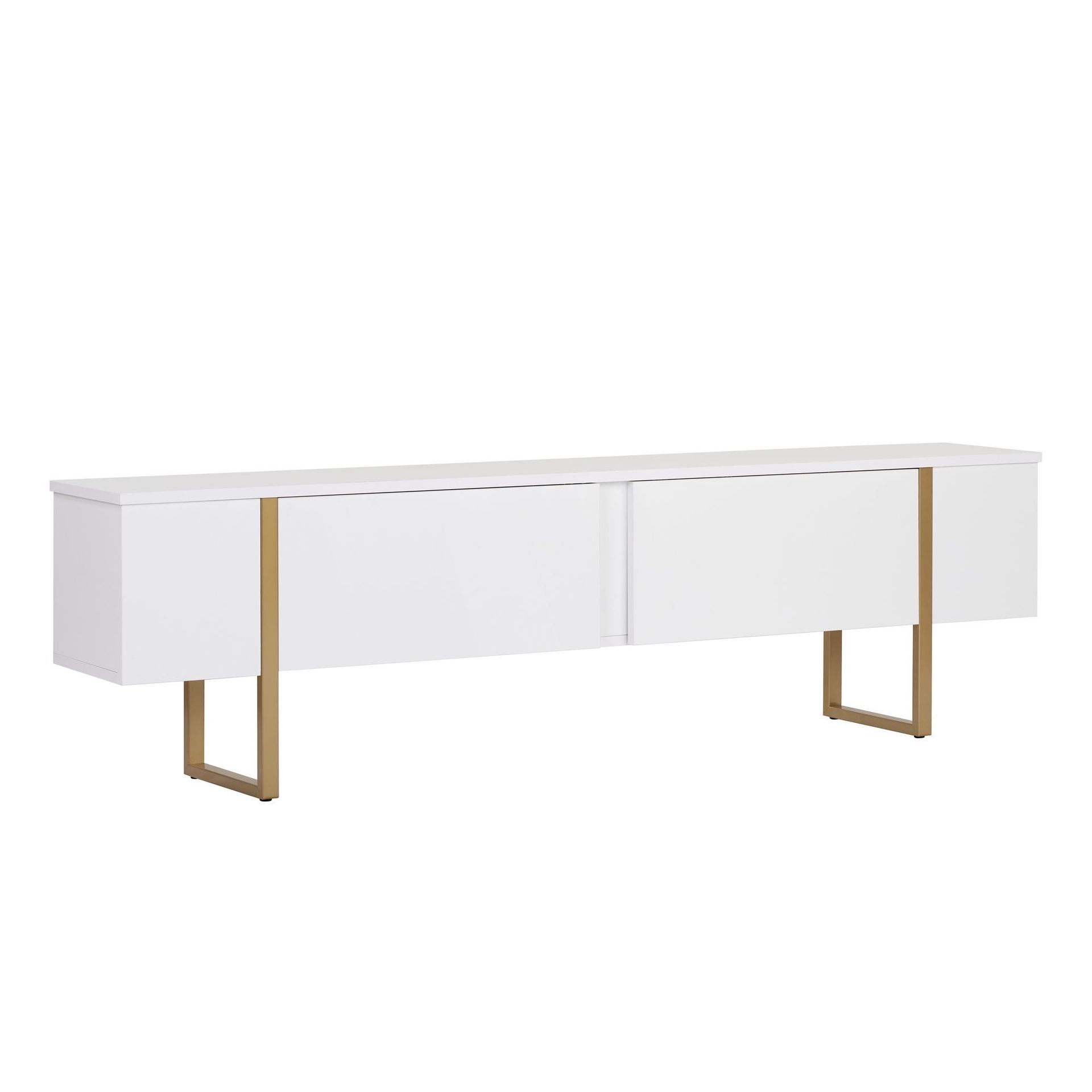 Nopira TV-b&auml;nk 180 cm - Vitt/guld