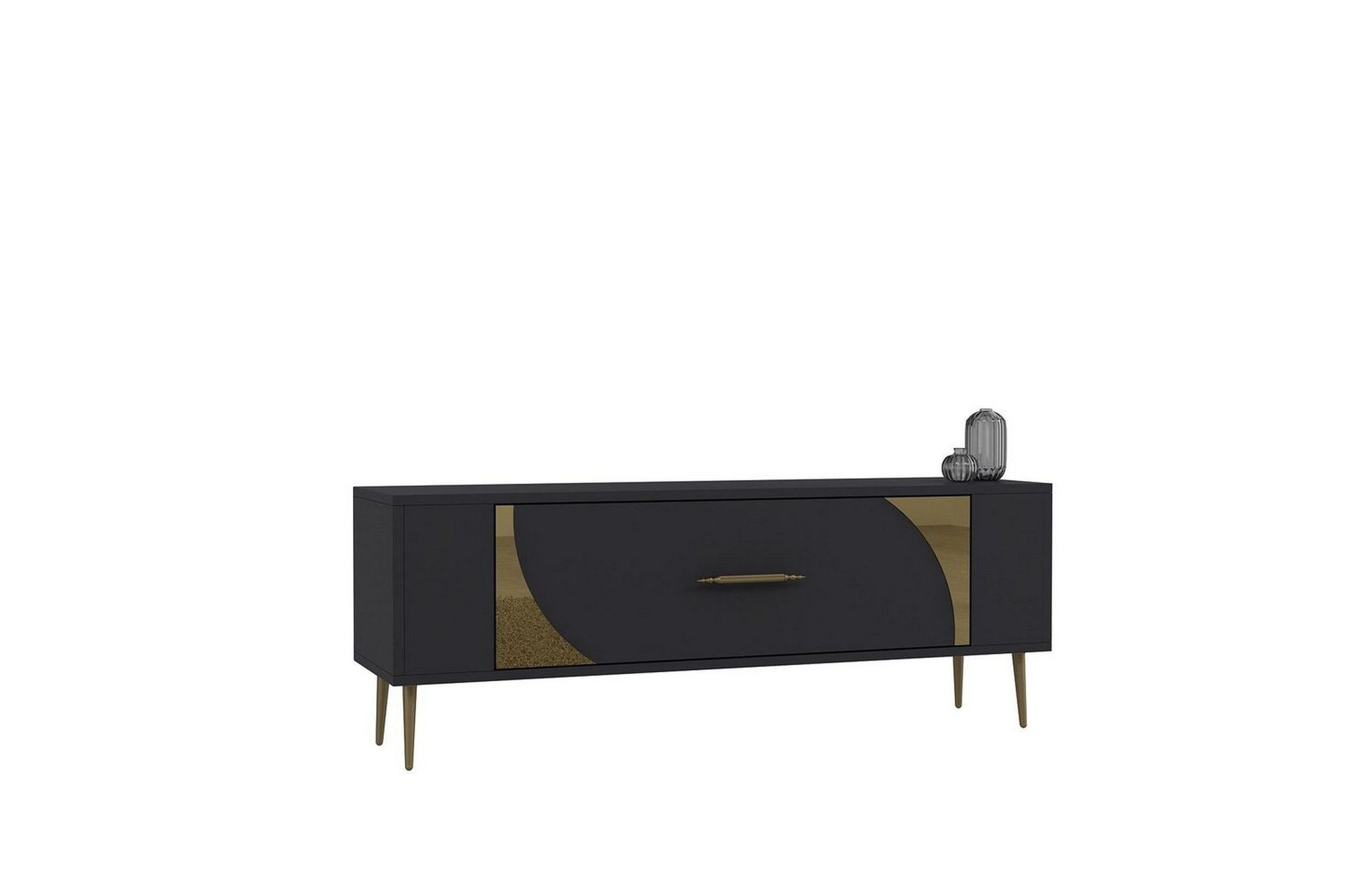 olyra tv-bänk 120 cm - antracit/guld