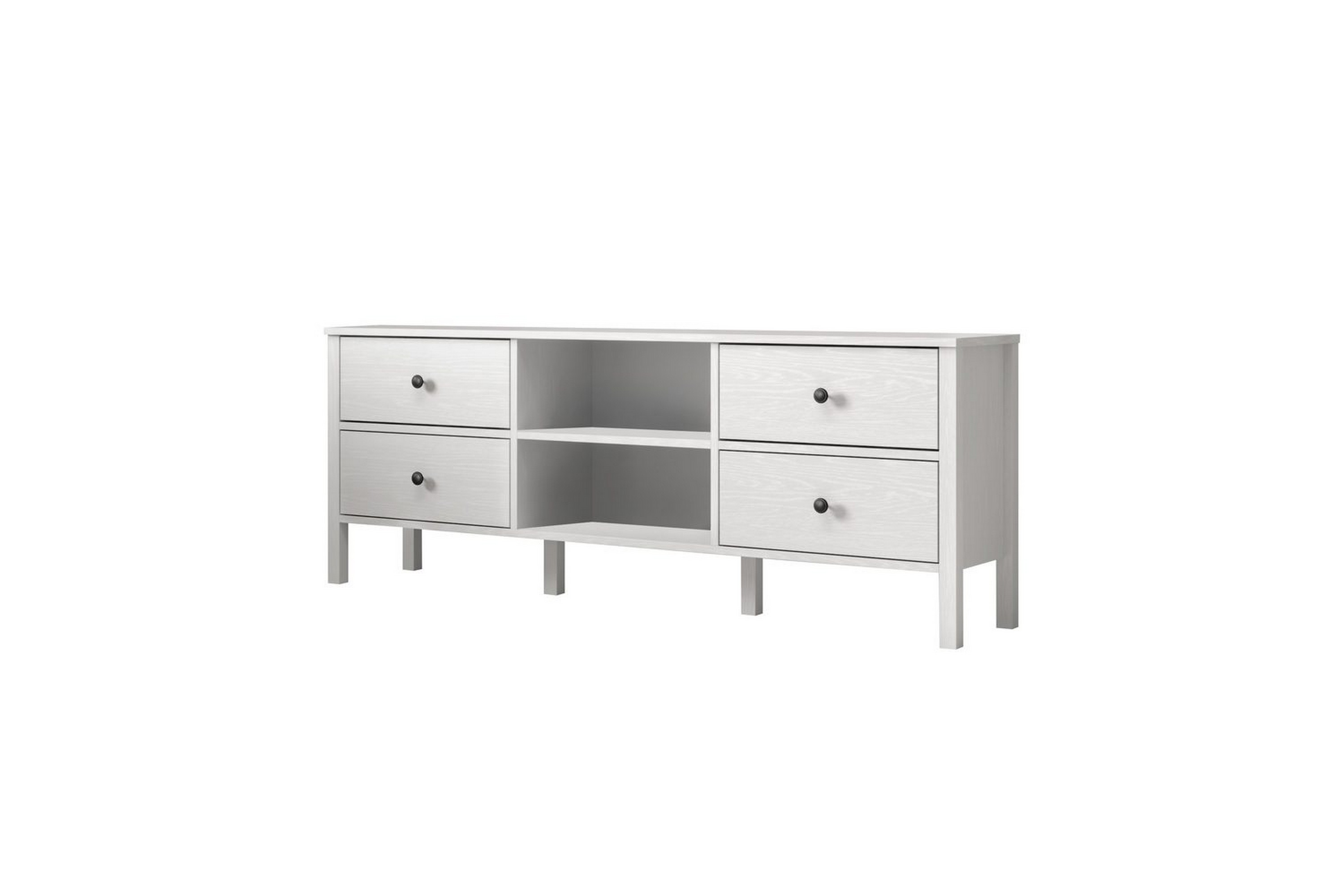 olyros tv-bänk 160 cm - natur/vit