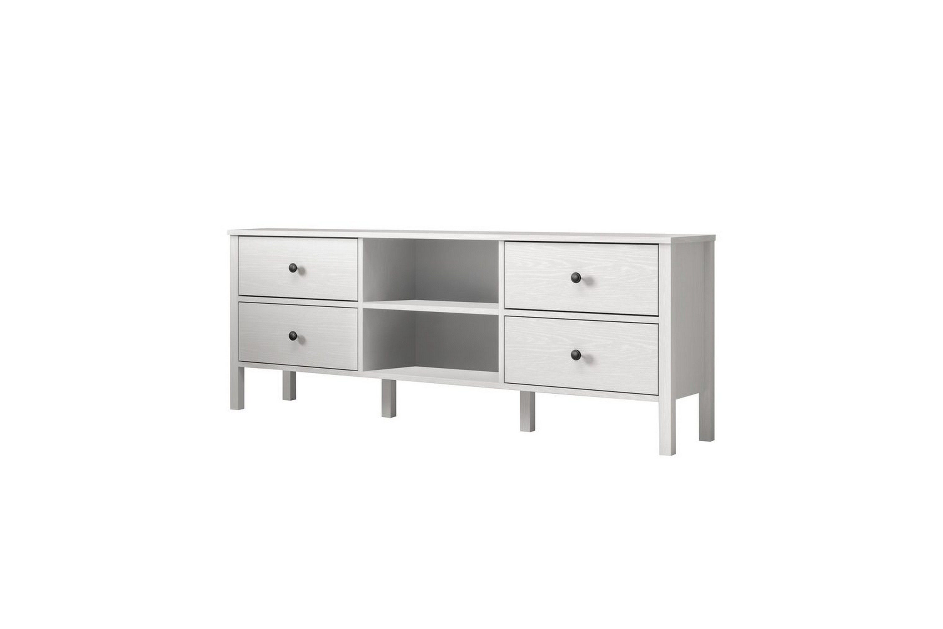 olyros tv-bänk 160 cm - natur/vit