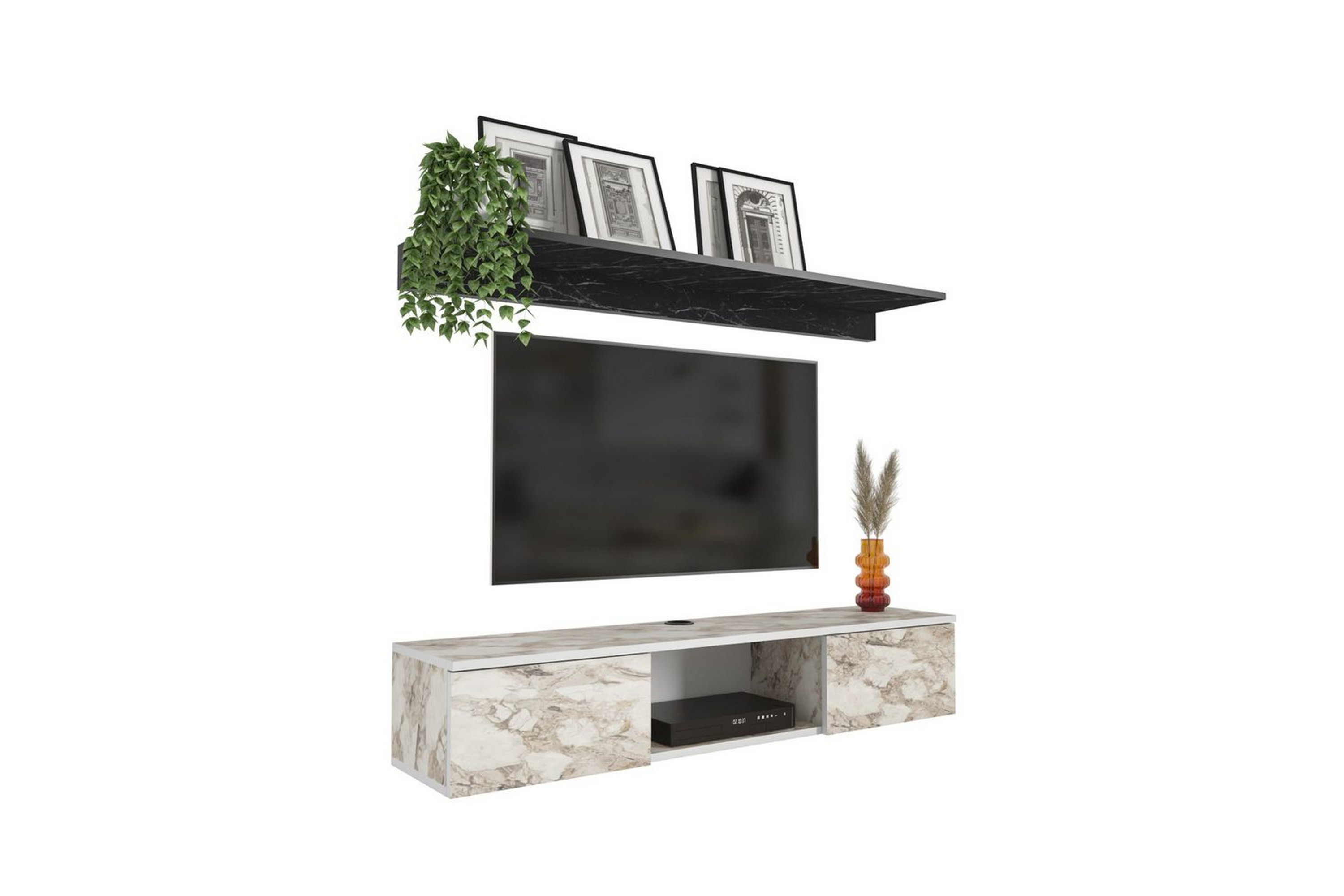 sovric tv-bänk 140 cm - vit