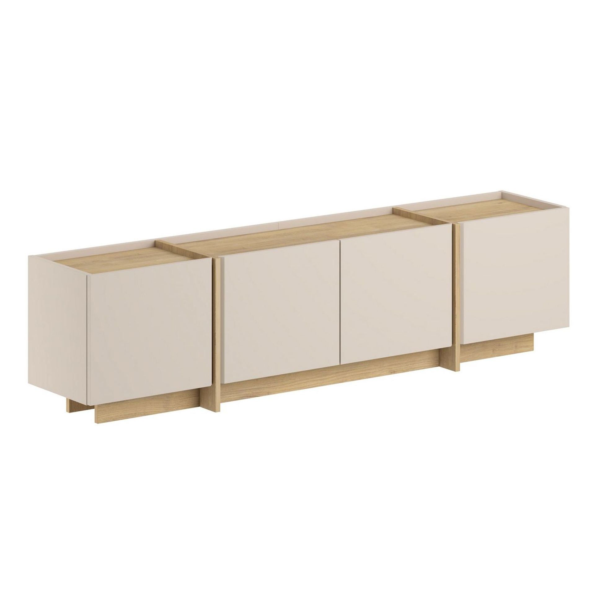 Sylvenn Tv Bänk 180 cm med Förvaring i Ek - Sandbeige