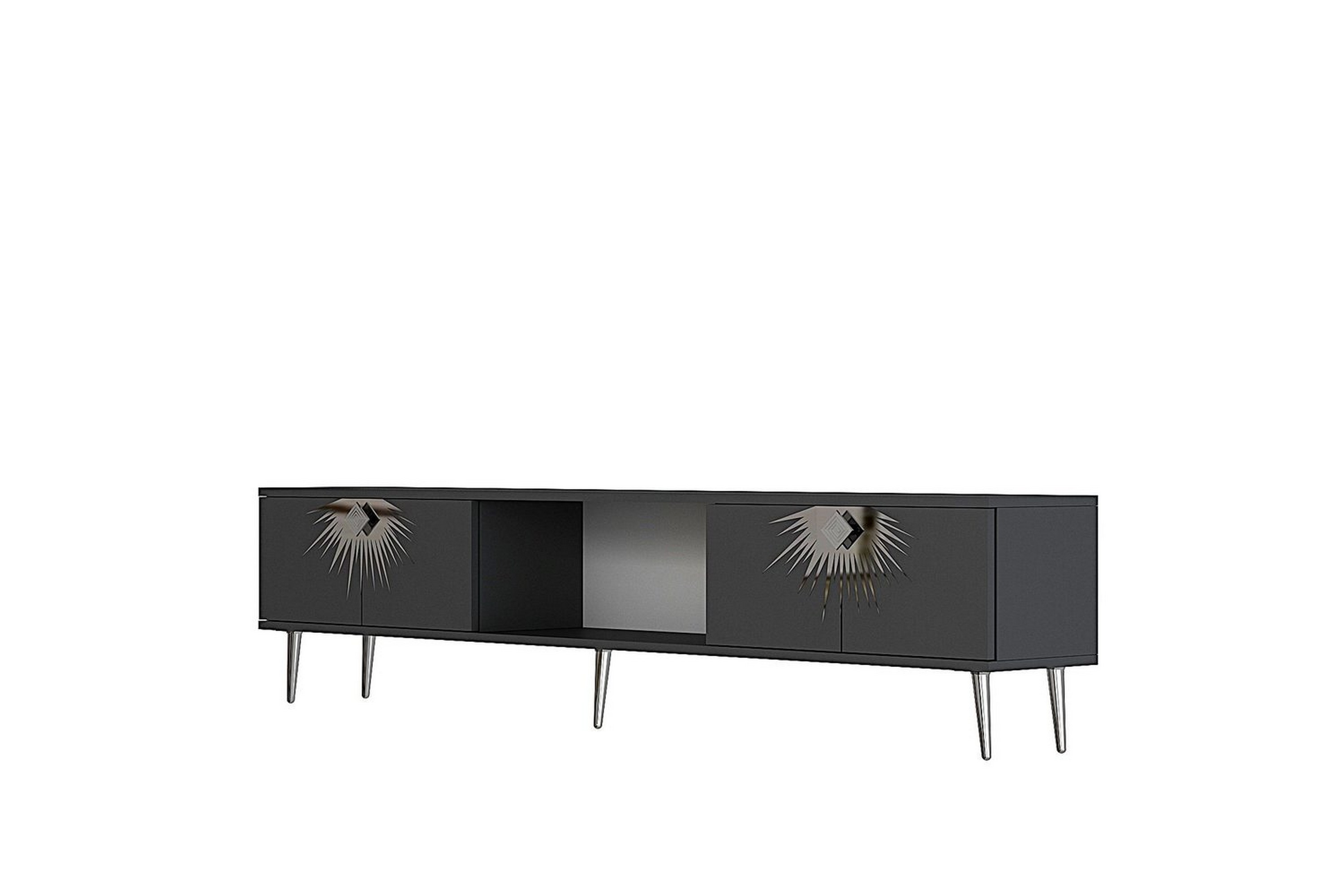 tari tv-bänk 150 cm - antracit/silver
