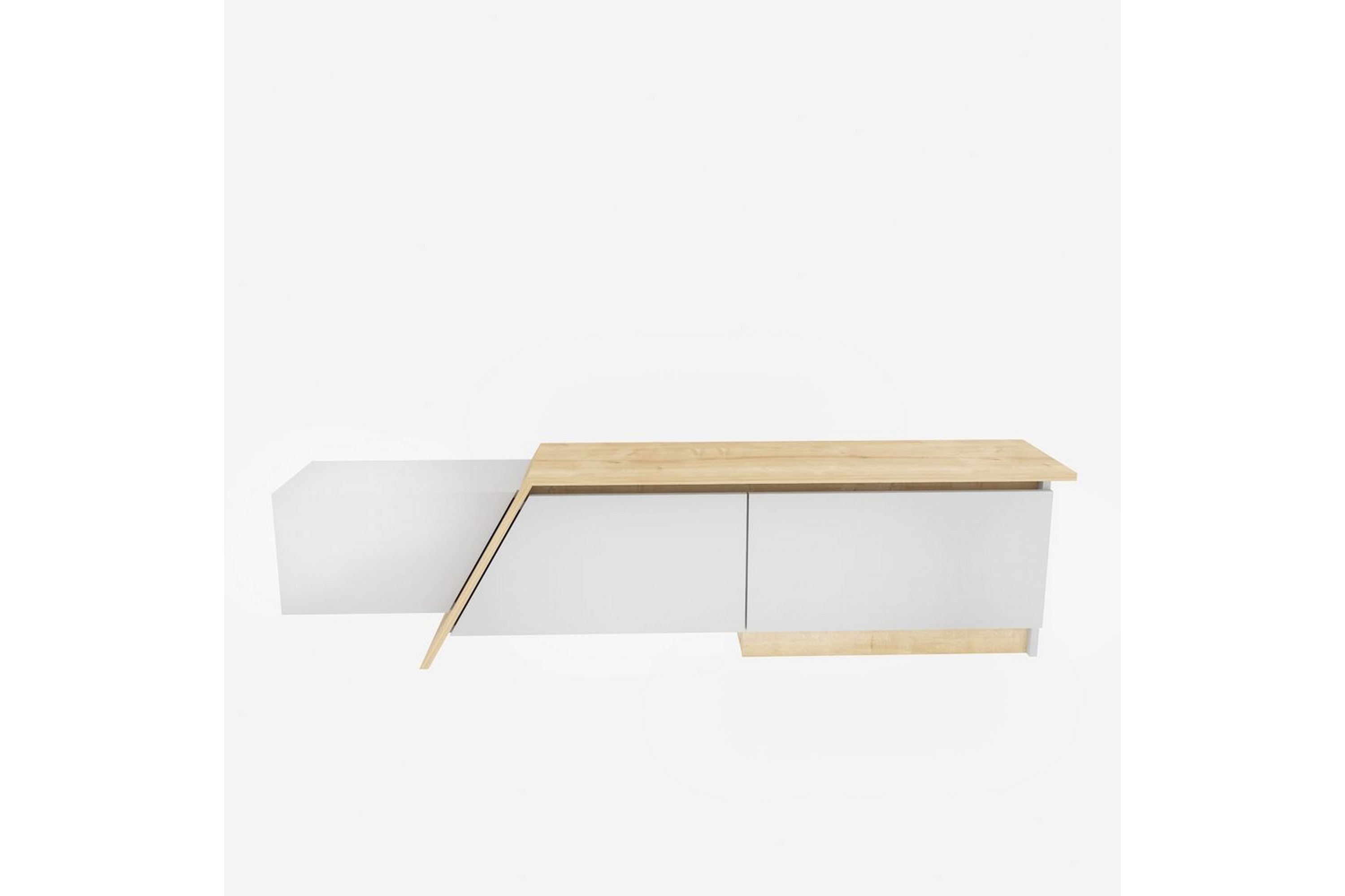 tavros tv-bänk 180 cm - vit/ek