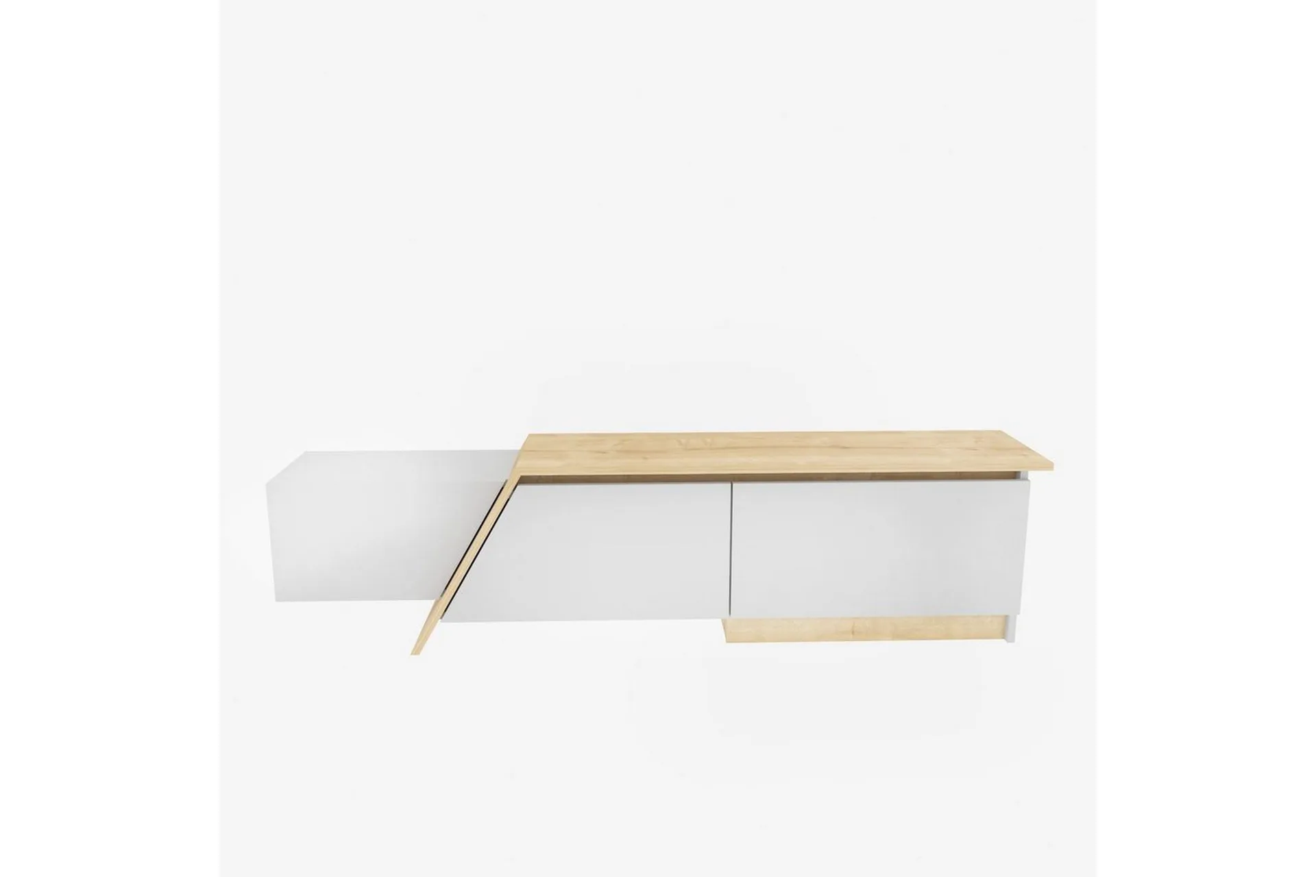 tavros tv-bänk 180 cm - vit/ek