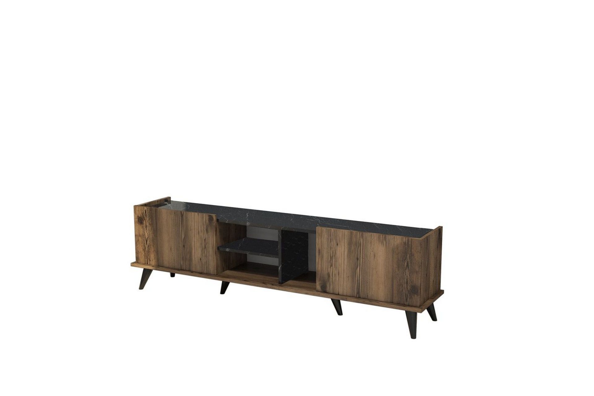 Tv-b&auml;nk & mediab&auml;nk Challur Tv-b&auml;nk 180 cm Valn&ouml;t,Svart -