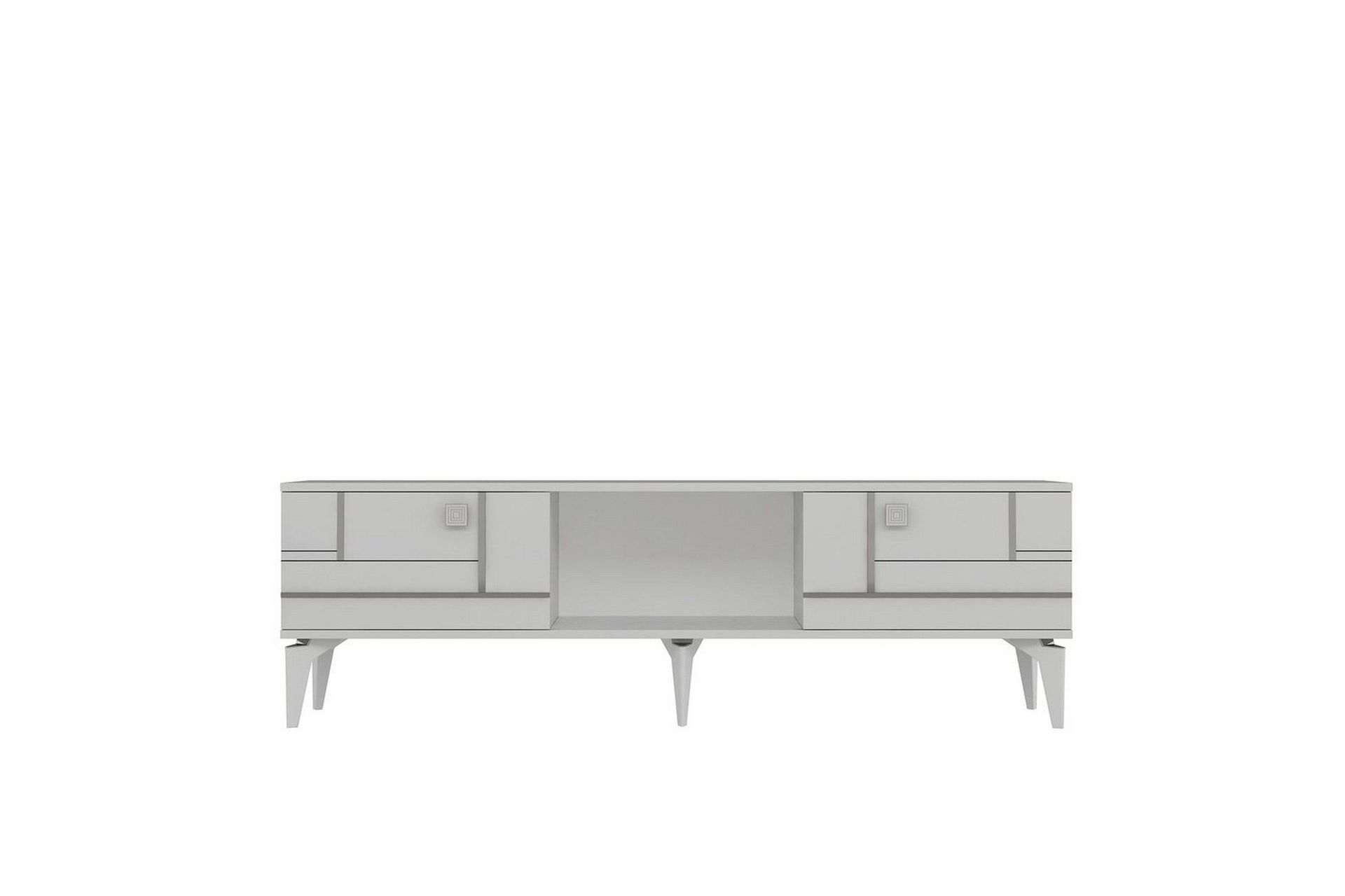 Varno Tv-b&auml;nk 150 cm - Vit/Silver