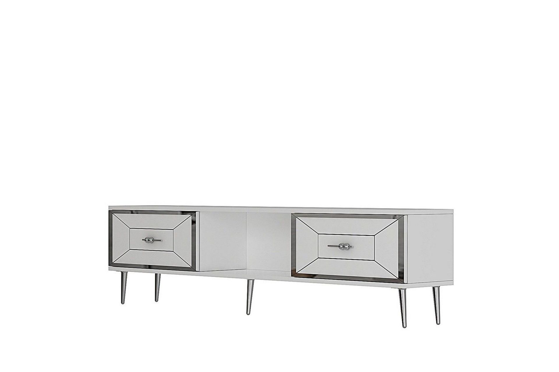 Virdel Tv-b&auml;nk 150 cm - Vit/Silver