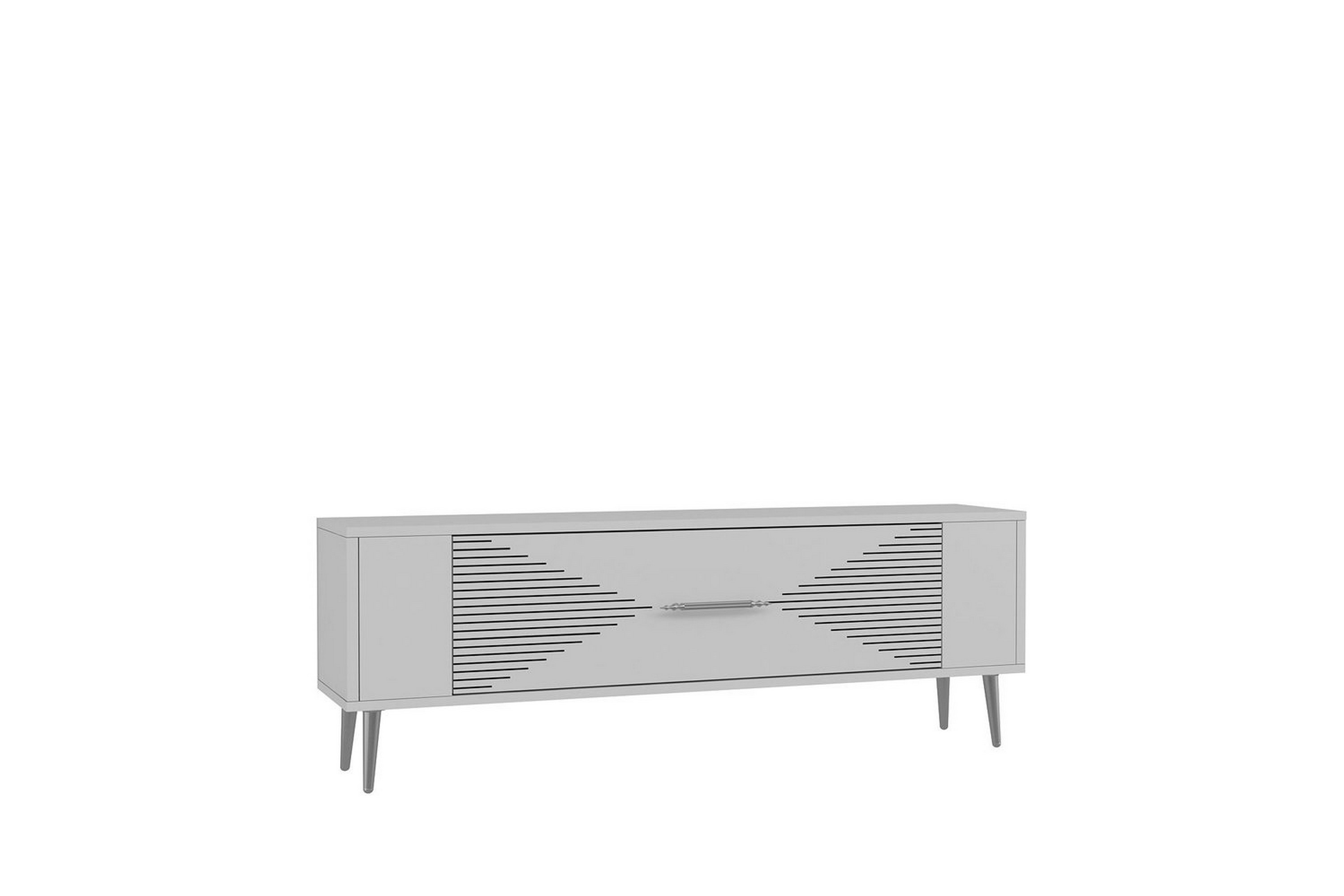 vornis tv-bänk 120 cm - vit/silver