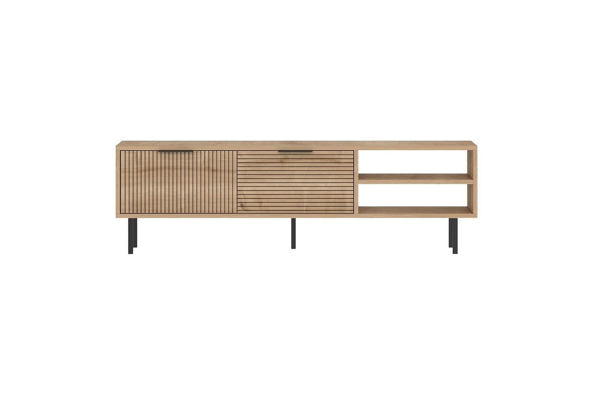 Wenus Golvst&aring;ende Tv B&auml;nk 150 cm med F&ouml;rvaring i Ek - Beige