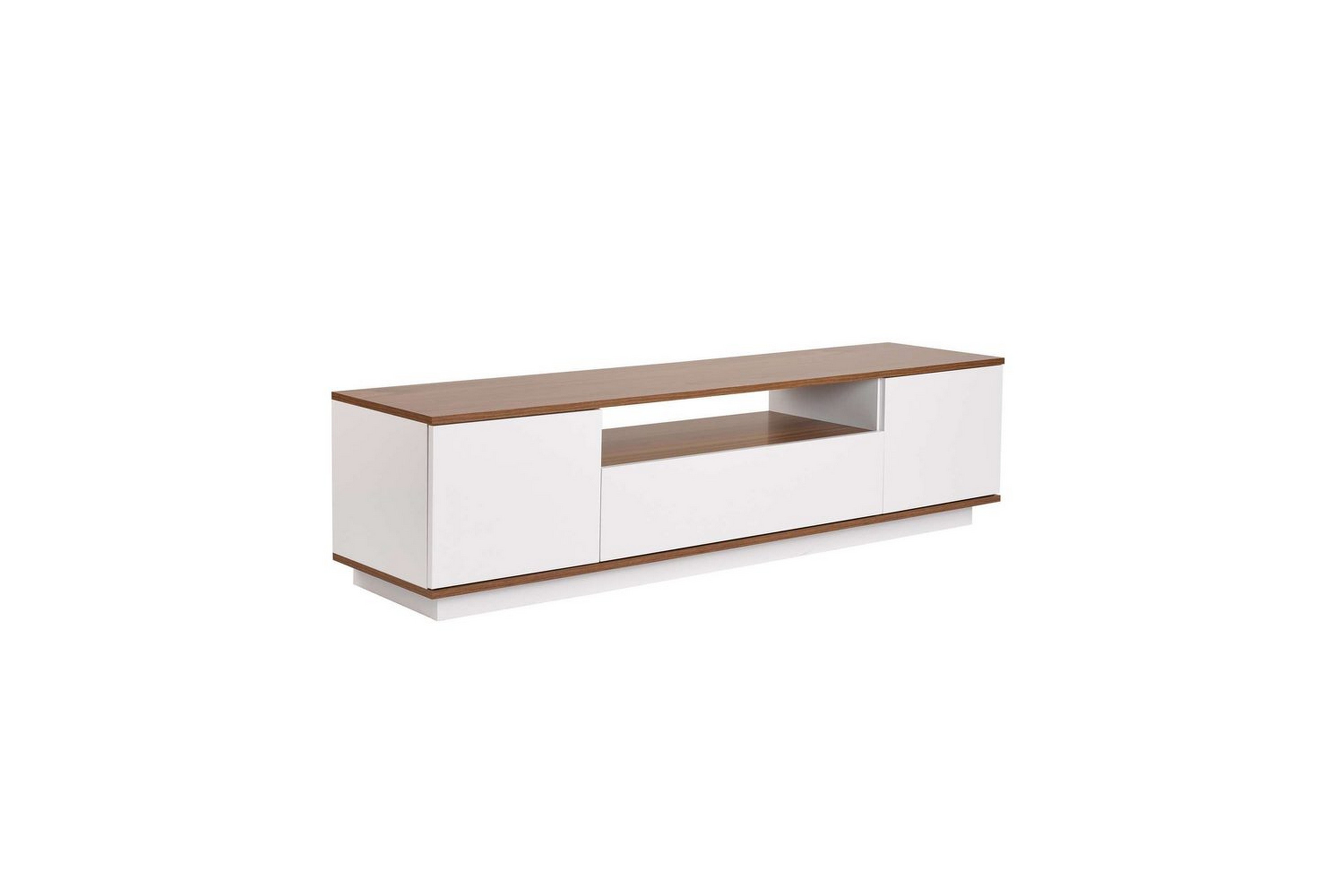 meni tv-bänk 180 cm - vit/brun