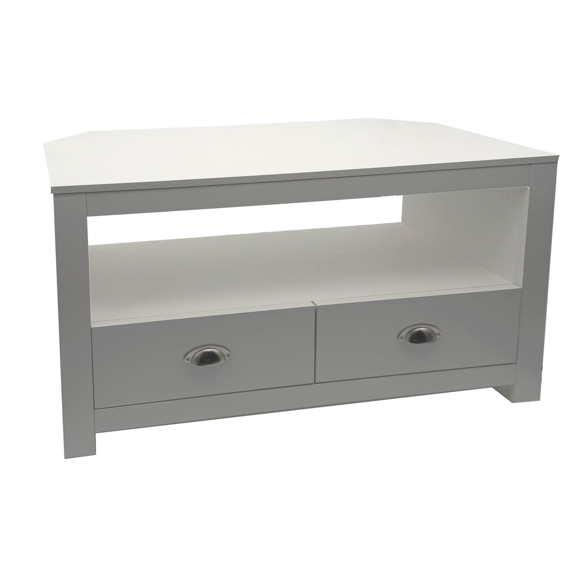 Morova TV-b&auml;nk 85 cm - Vit och silver